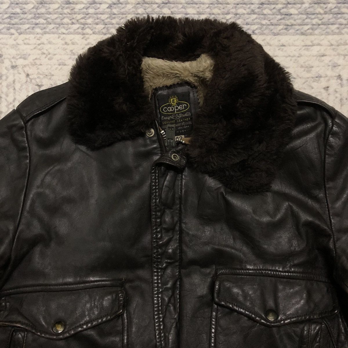 Cooper × Vintage Rare Distressed Vintage Cooper Sportswear Leather Jacket Size US M / EU 48-50 / 2 - 2 Thumbnail