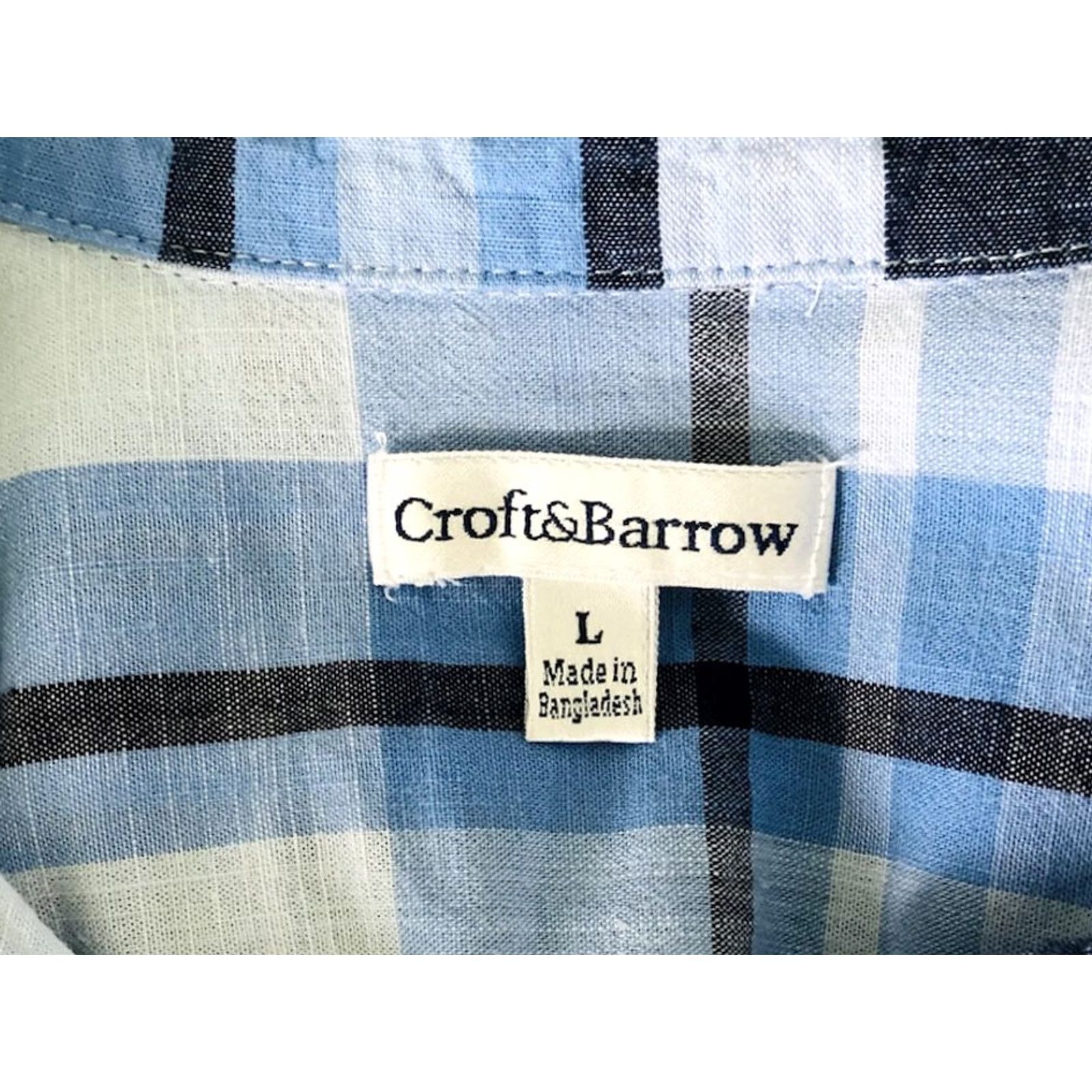 Croft & Barrow VINTAGE Croft & Barrow Button-Up Shirt Ladies L Blue Plaid Sleeveless Collared Cottage Western Country Size L / US 10 / IT 46 - 4 Thumbnail
