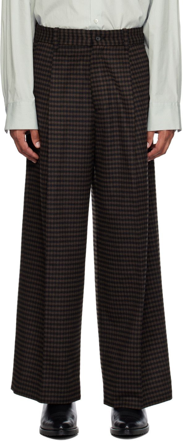Stein stein Check Wool Trousers – Brown/Black size m, fit for 32 Size US 32 / EU 48 - 1 Thumbnail