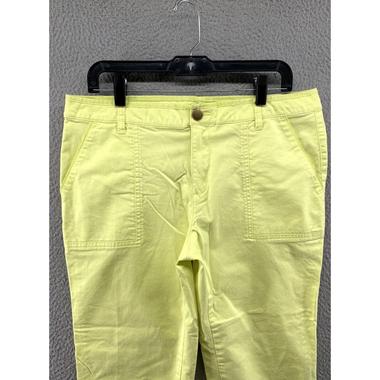 Tommy Hilfiger Tommy Hilfiger Womens Pants Neon Lime Green Roll Up Tab 12 Denim Cotton 90s City Hip Hop Logo Casual Workwear Pants Womens Size 34" / US 12 / IT 48 - 3 Thumbnail