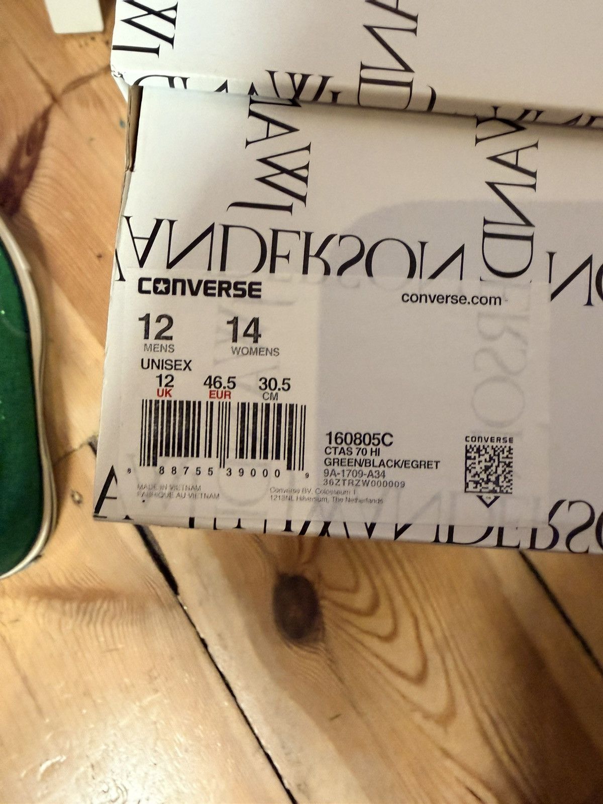 Converse × JW Anderson JW Anderson x Converse Chuck Taylor 70Hi“Green/Black”DS,US12 Size US 12 / EU 45 - 7 Thumbnail