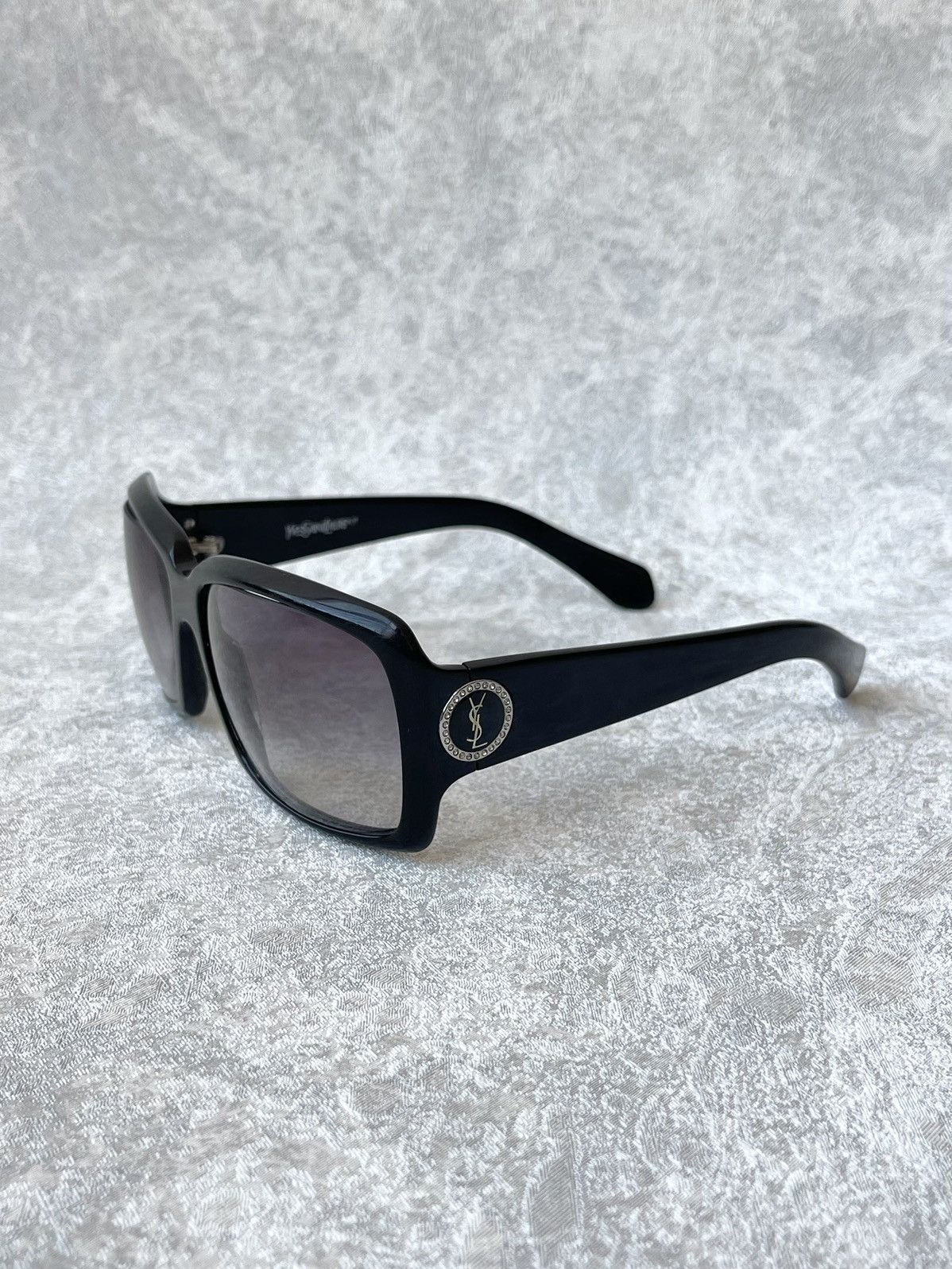 Vintage Yves Saint Laurent YSL Rhinestone Logo Sunglasses