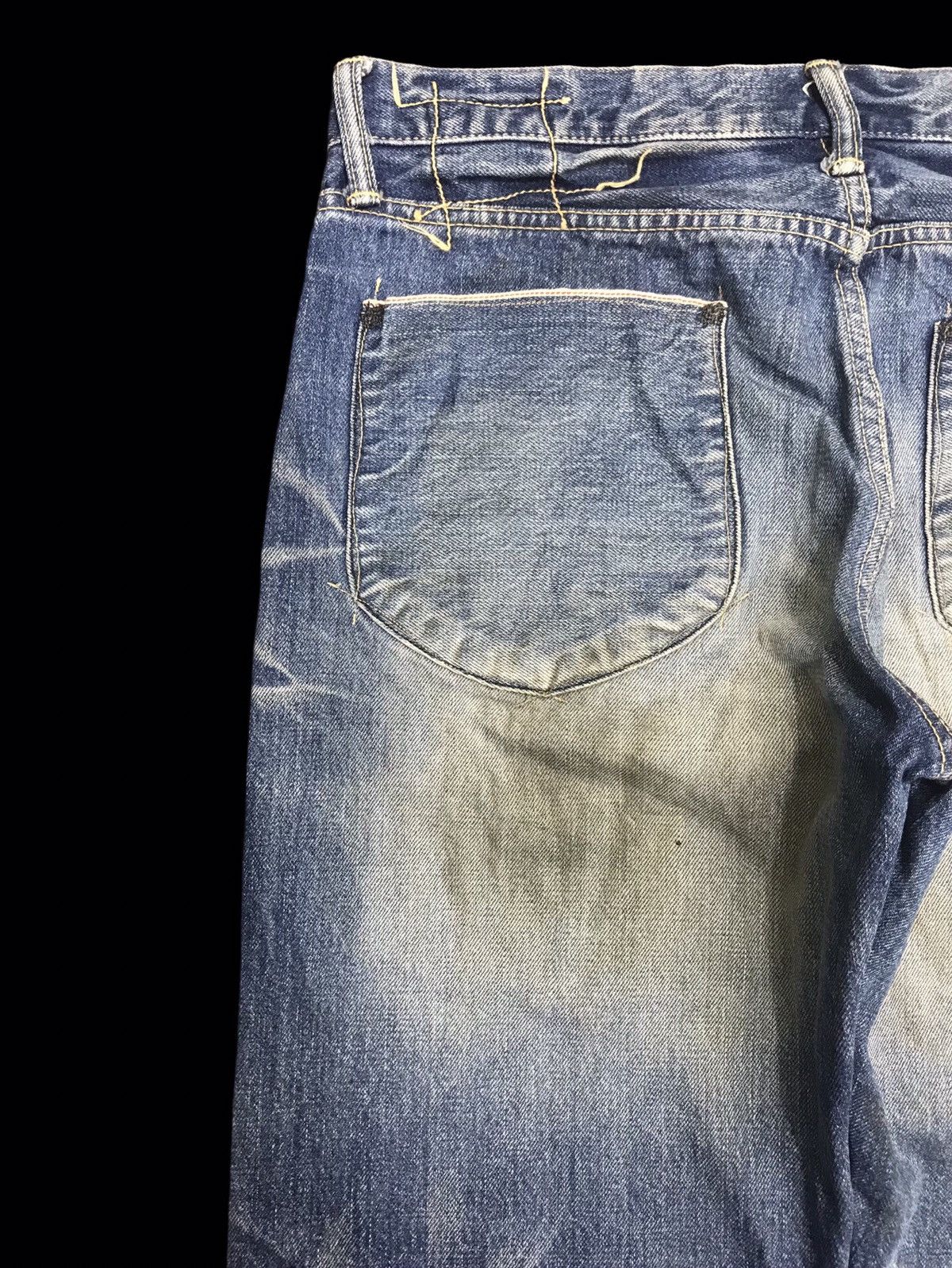 Japanese Brand × KURO 💥ARCHIVAL💥KURO "ANARCHISM" DIRTY COOL WHISKER DENIM F117 Size US 32 / EU 48 - 10 Thumbnail
