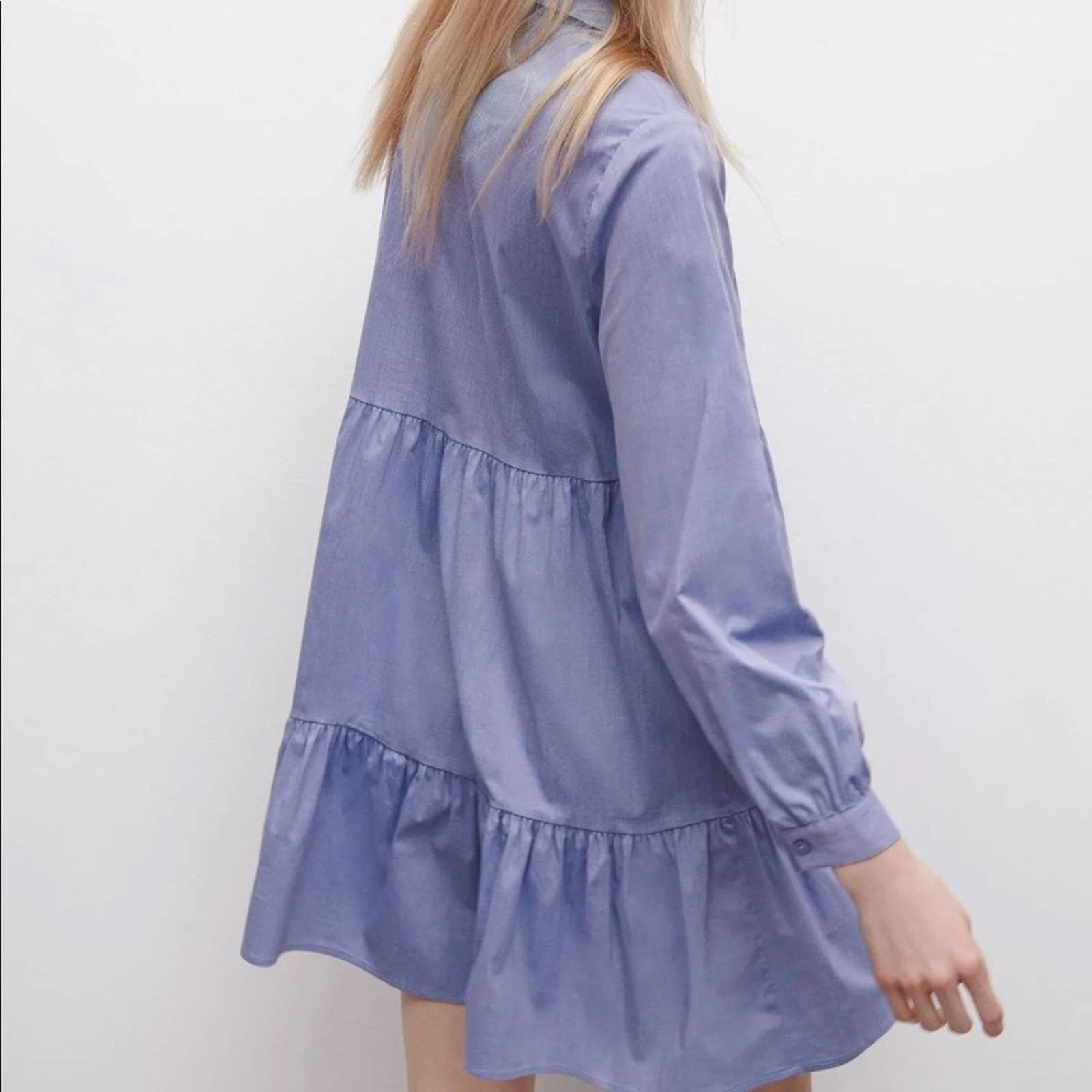 Zara ZARA MINI SHIRT DRESS Size L / US 10 / IT 46 - 3 Thumbnail