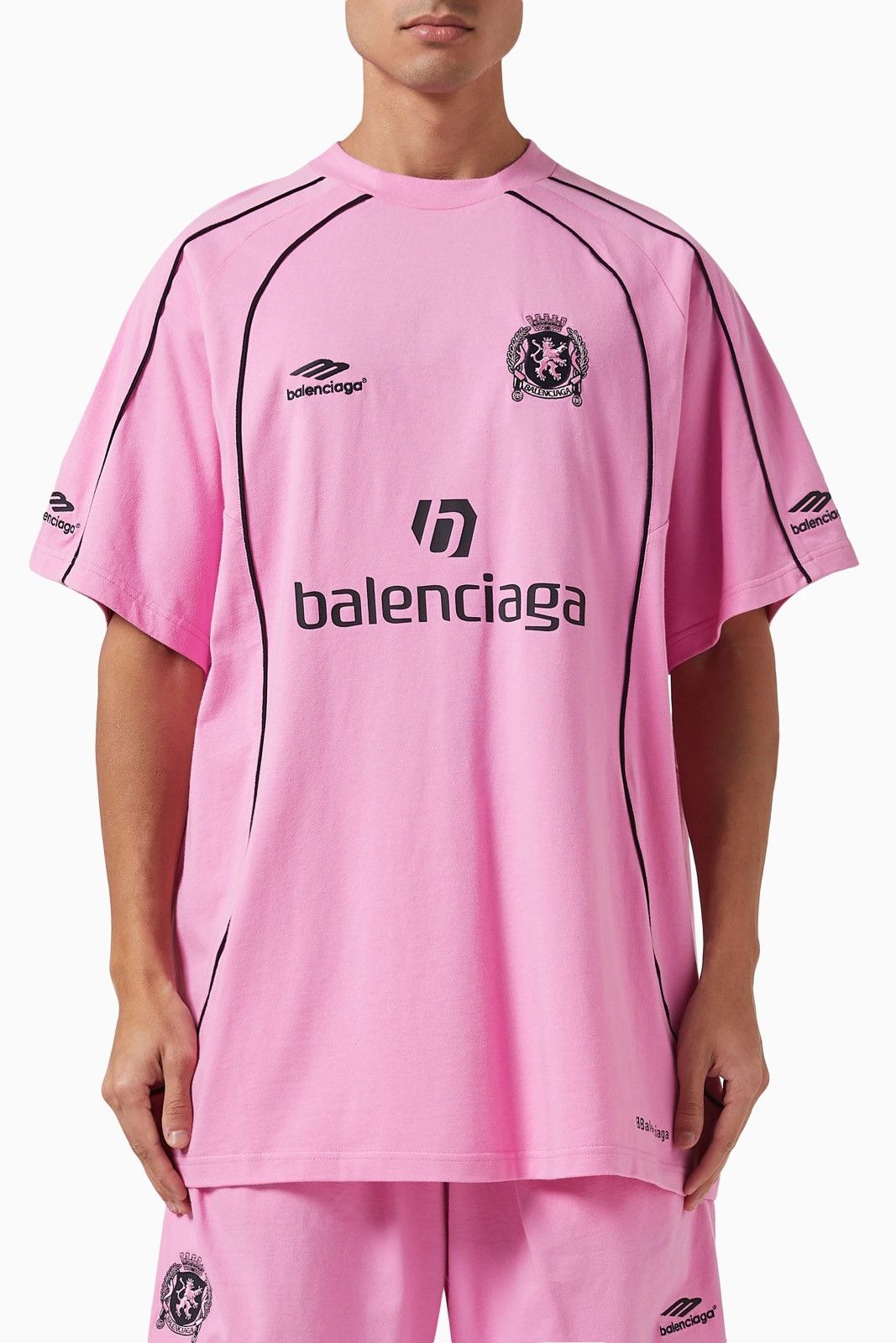 Balenciaga Balenciaga MIAMI Soccer Jersey T-Shirt in Pink Size US XXL / EU 58 / 5 - 1 Thumbnail