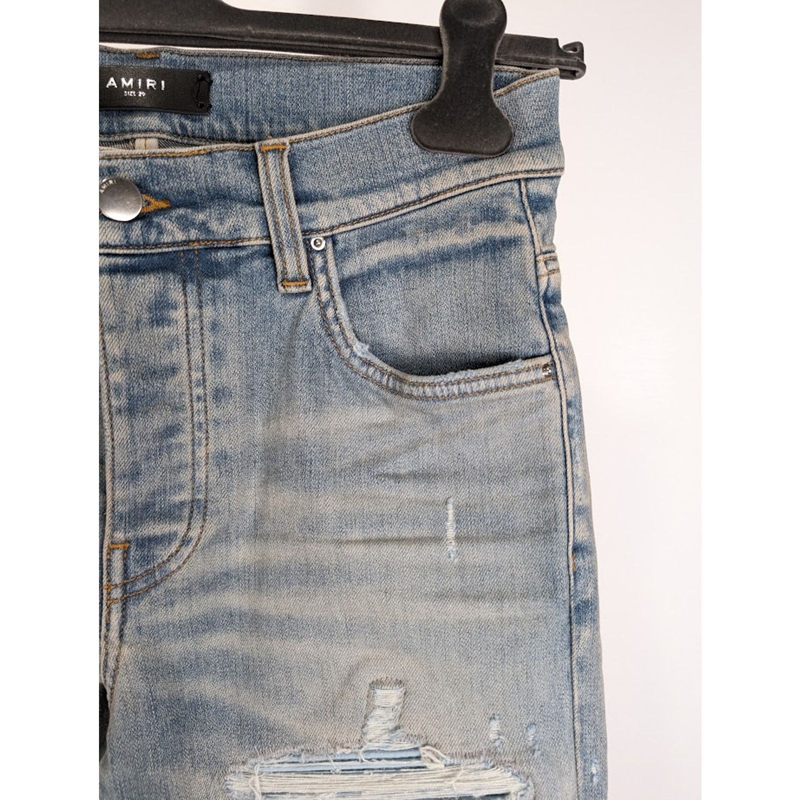 Amiri o1rshd1 MX1 Suede Jeans in Antique Indigo Size US 31 - 9 Thumbnail