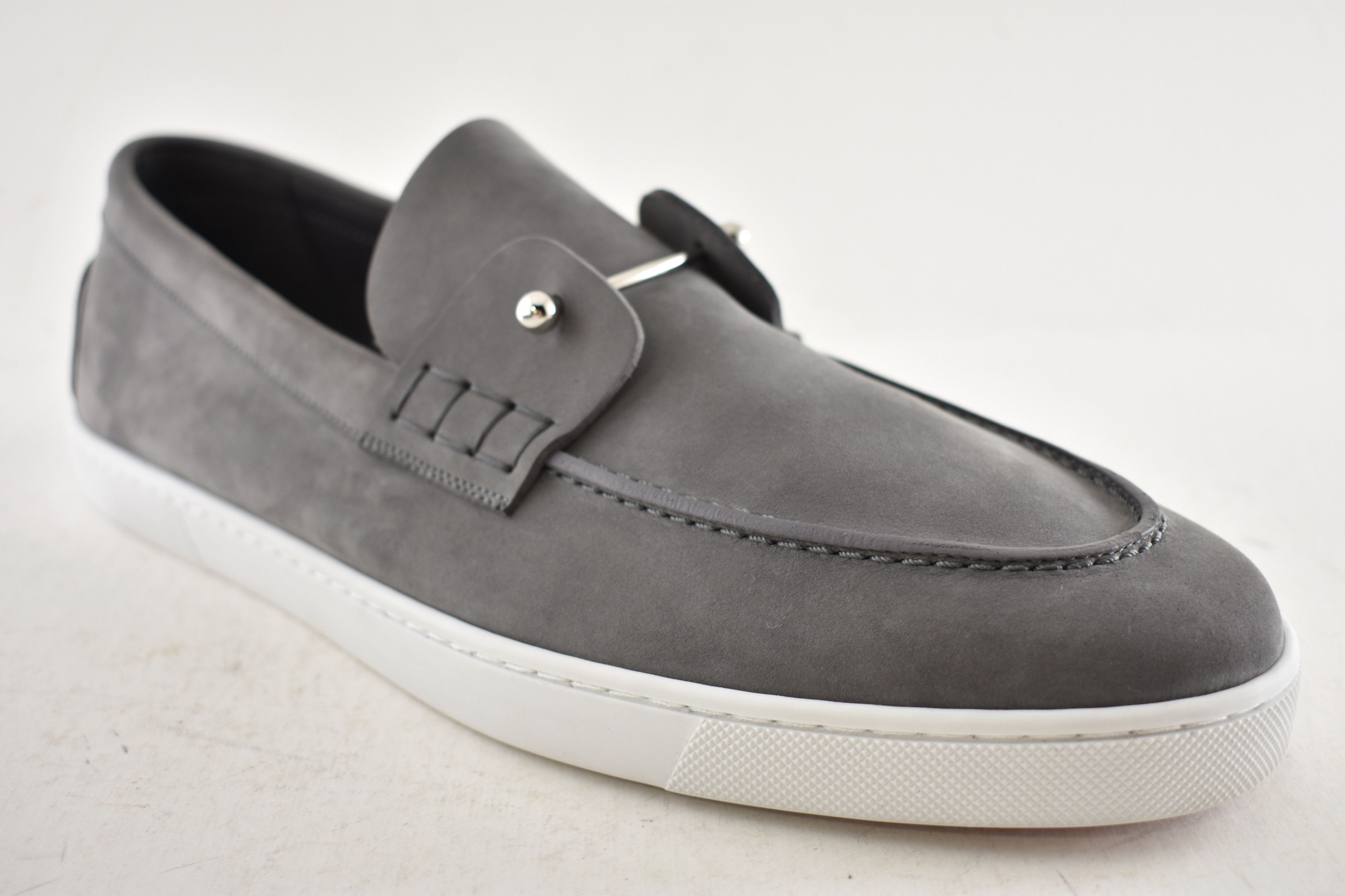 Christian Louboutin Mens Chambeliboat Flat Smoky Grey Loafer Sneaker Boat 45 12 Size US 12 / EU 45 - 5 Thumbnail
