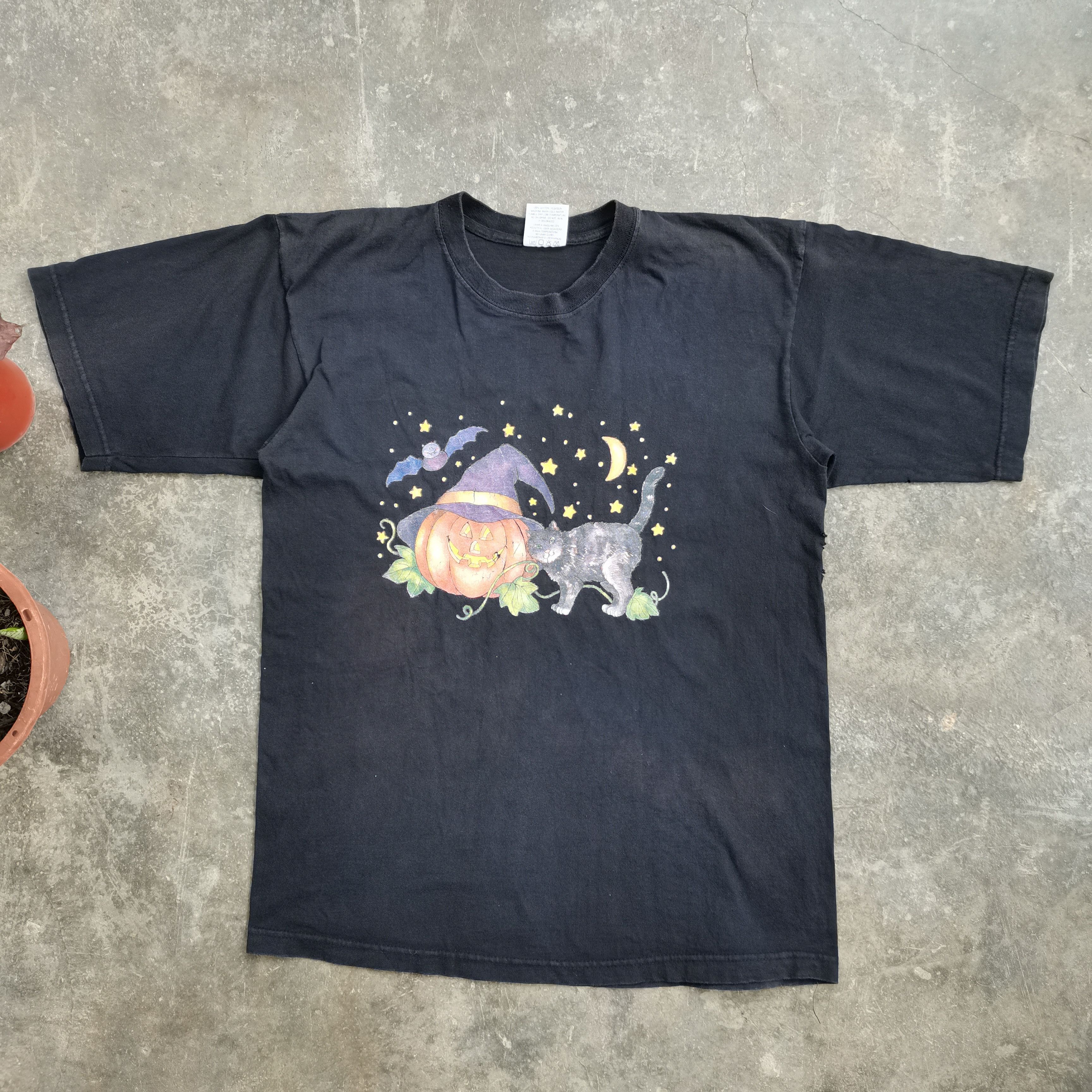 Vintage Vintage HALLOWEEN CAT Black Tee Size US XL / EU 56 / 4 - 1 Thumbnail