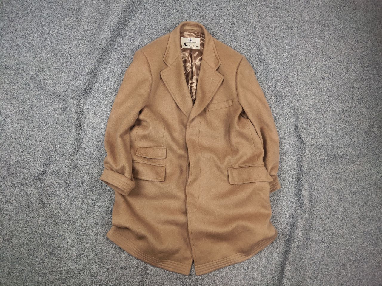 Aquascutum England Vintage Camel hair Beige Coat Mens Jacket