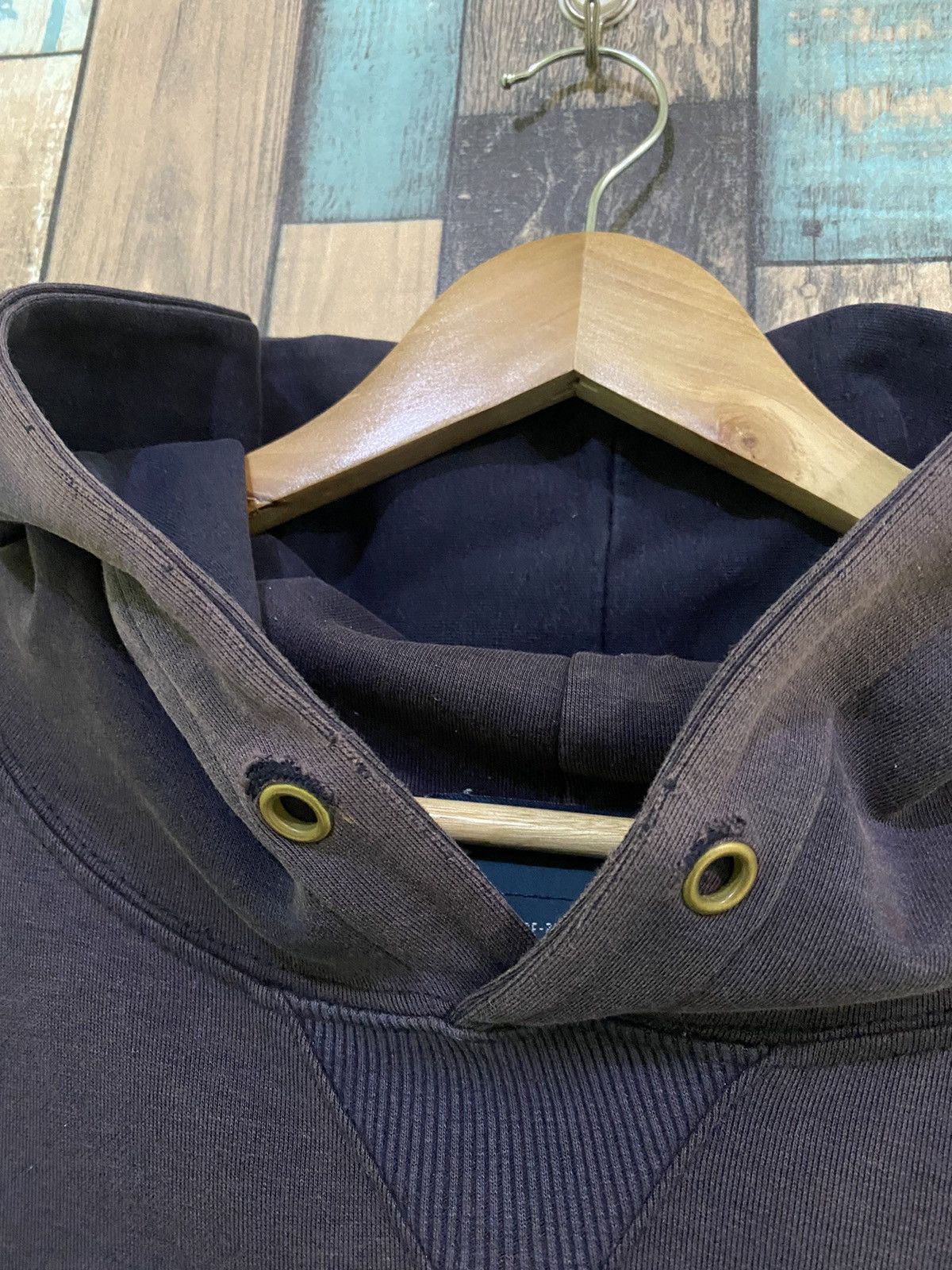Polo Ralph Lauren × Vintage Vintage Polo Ralph Lauren Sunfaded Distress Hoodie Sweater Size US L / EU 52-54 / 3 - 4 Thumbnail