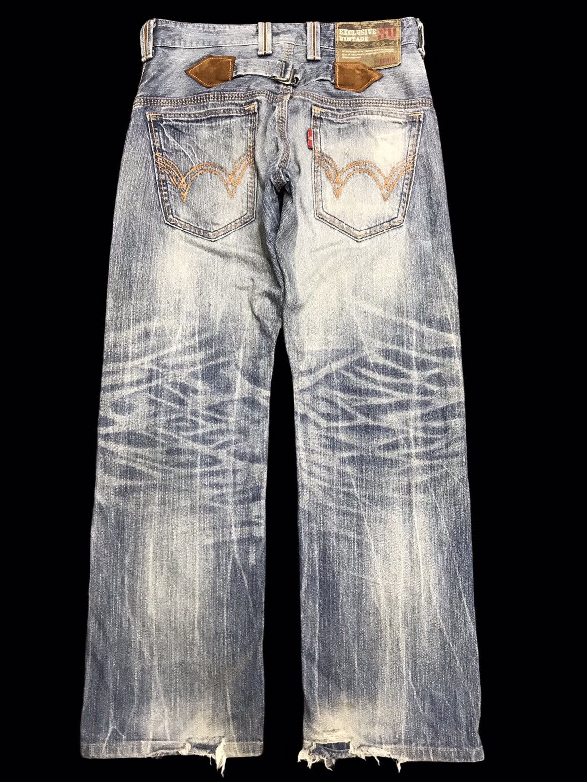 Edwin 💥EDWIN 435XVS STONE WASH DISTRESSED DENIM F342 Size US 31 - 2 Thumbnail