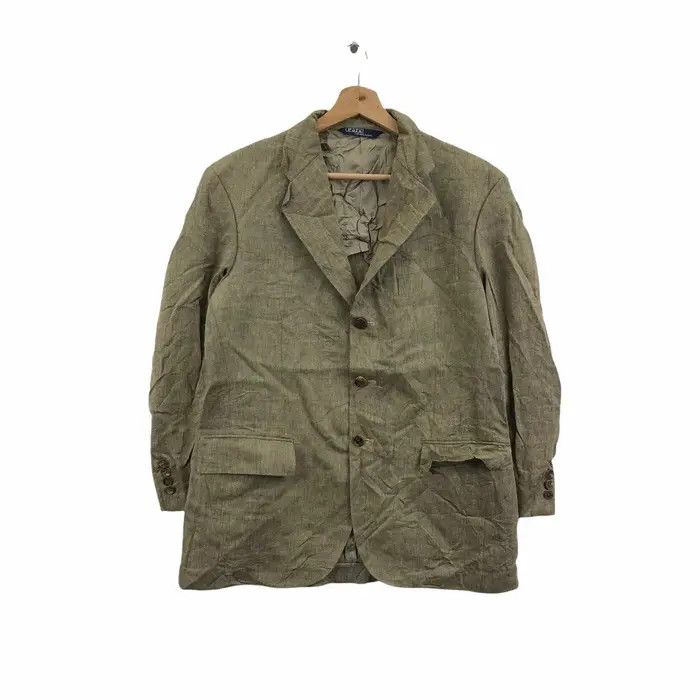 Polo Ralph Lauren Vintage POLO RALPH LAUREN 3 Button Herringbone Blazer Coat Size 46R - 1 Thumbnail