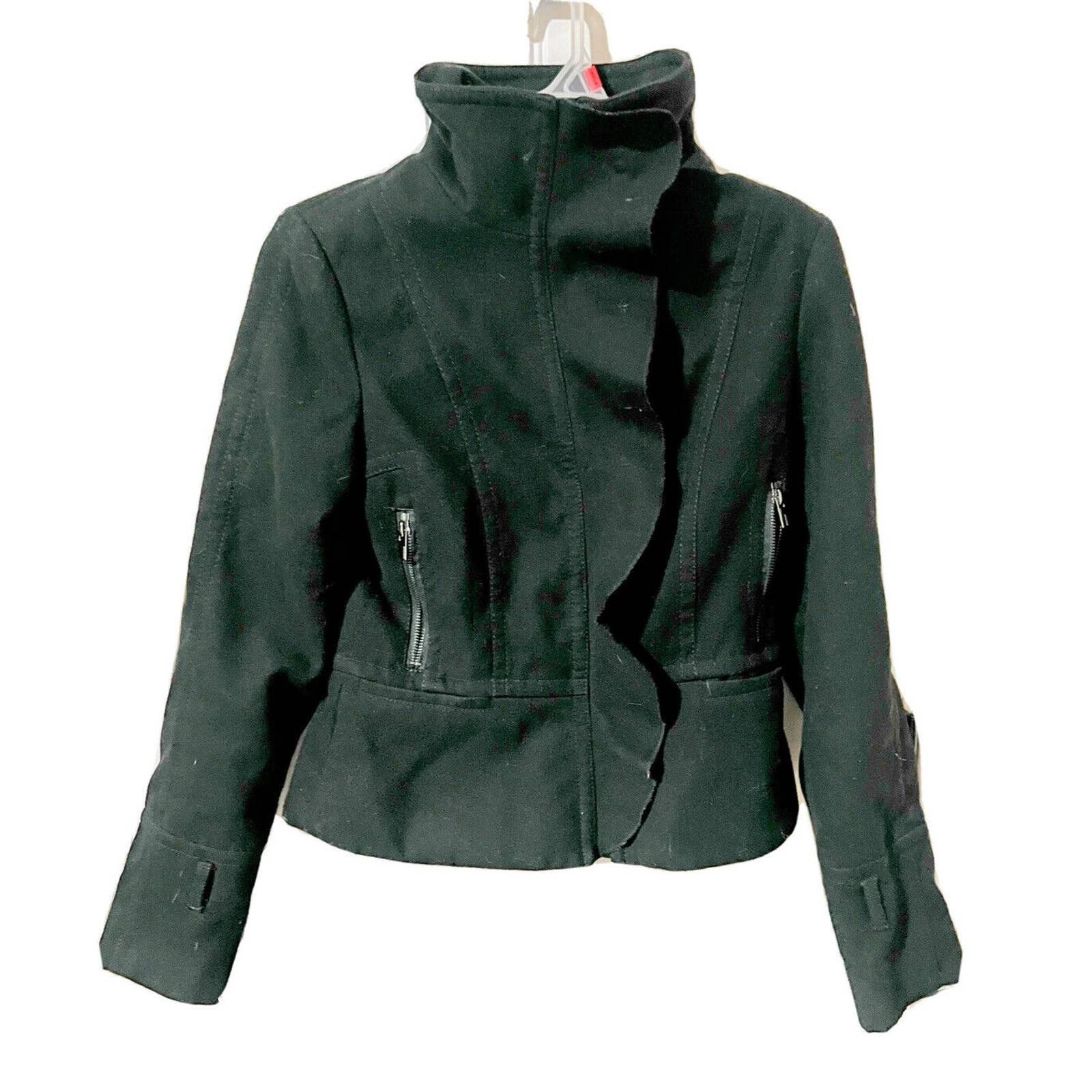 Express Express black suede moto jacket winter snow coat full zip Size S / US 4 / IT 40 - 1 Thumbnail