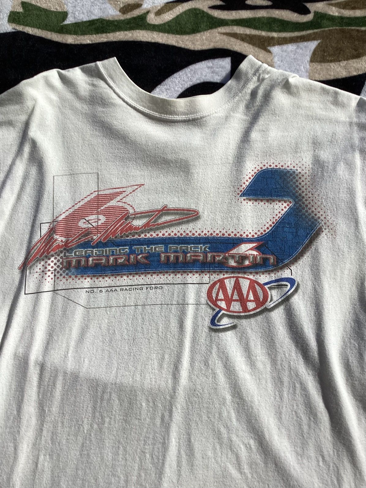 NASCAR Vintage 1990s Mark Martin #6 AAA NASCAR racing T-shirt Size US L / EU 52-54 / 3 - 4 Thumbnail