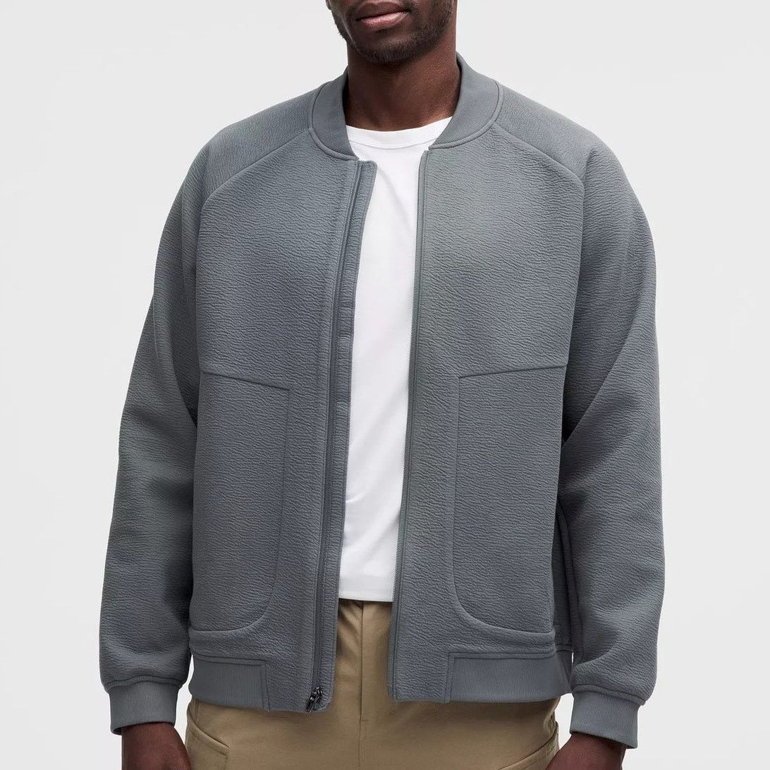 Lululemon Lululemon Textured Spacer Bomber Jacket Gray L NWT Size US L / EU 52-54 / 3 - 3 Thumbnail