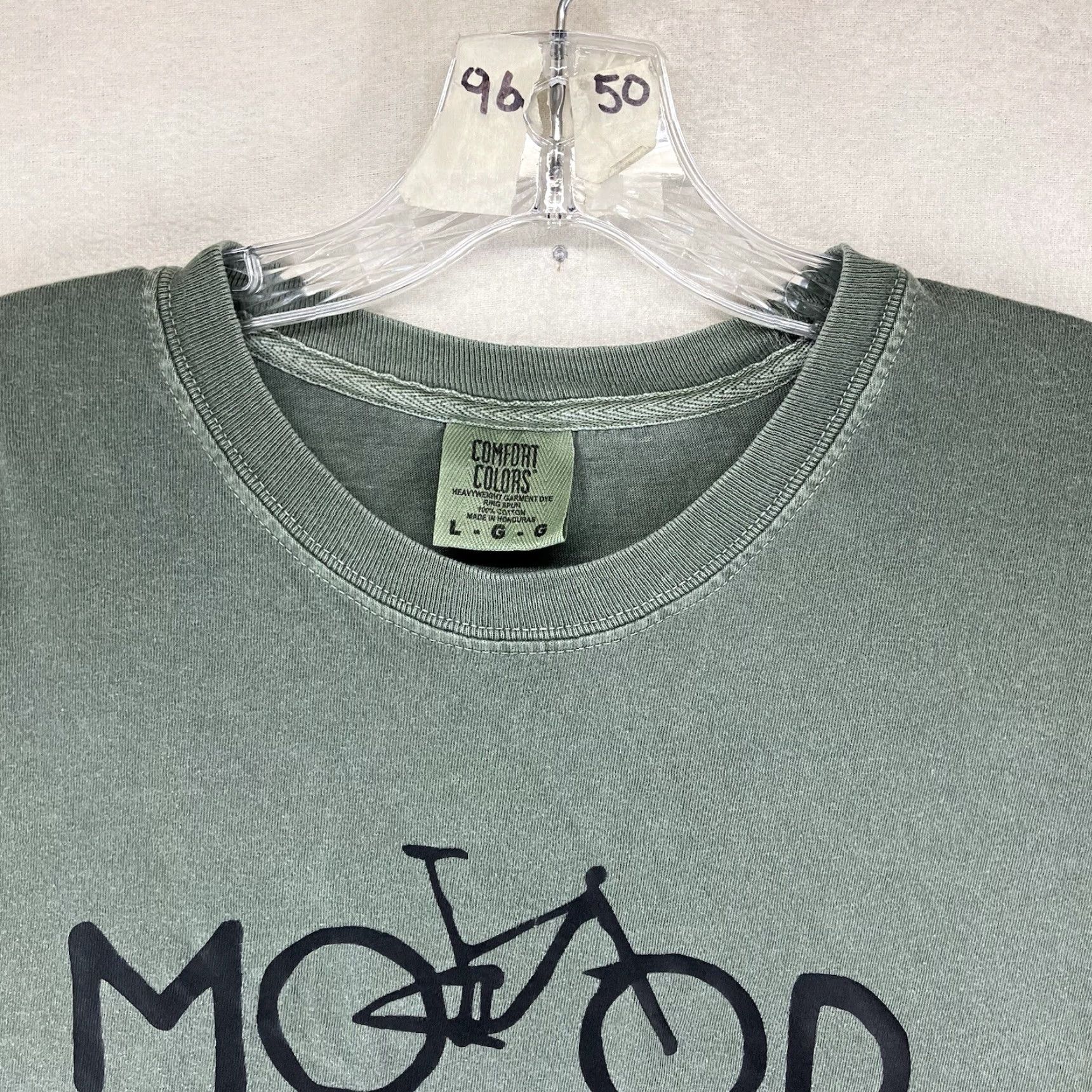 Vintage Bicycle T Shirt Sage Green Mens Large Mood Graphic Cotton Squareone Creations Size US L / EU 52-54 / 3 - 5 Thumbnail