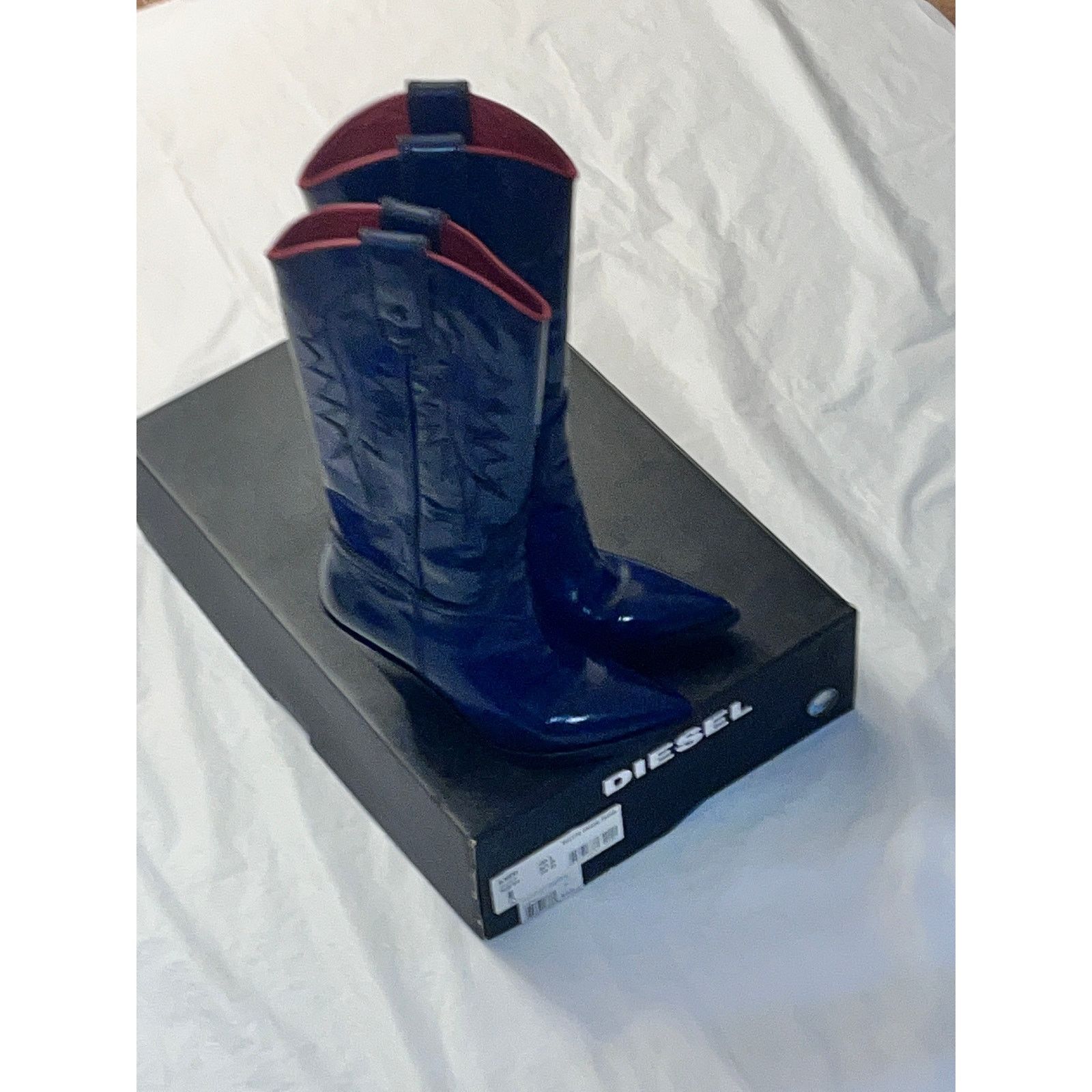 Diesel Diesel Women Twilight/Midnight Blue Western Boots With Box Size US 6 / IT 36 - 16 Thumbnail