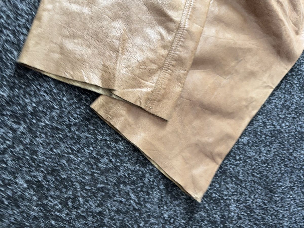 Genuine Leather 00s Leather Biker MOTO Rock Punk Cowboy Chrome Style Pants Size US 31 - 4 Thumbnail