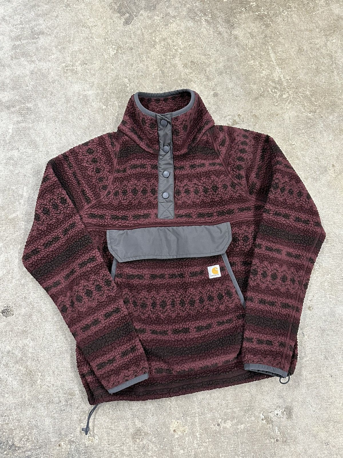 Carhartt Crazy Y2K Carhartt Navajo Print Snap T Deep Pile Fleece Size XS / US 0-2 / IT 36-38 - 3 Thumbnail