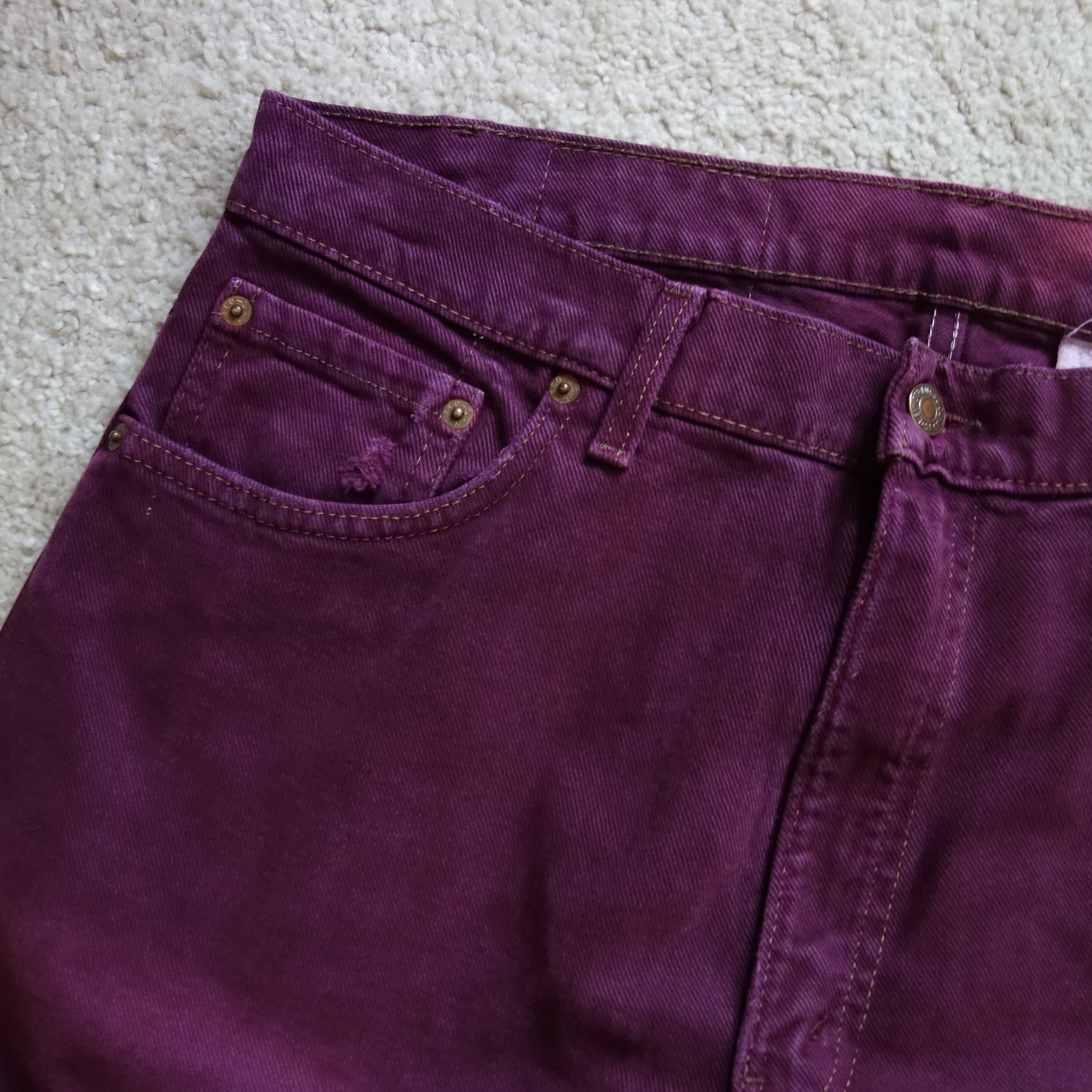 Levi's × Levi's Vintage Clothing × Vintage vintage 90s LEVI's 554 usa made Burgundy Over-dyed Jeans Size US 35 - 7 Thumbnail