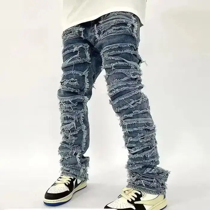 Japanese Brand Hip Hop Loose Denim Trousers Vibe Style Size US 34 / EU 50 - 1 Thumbnail