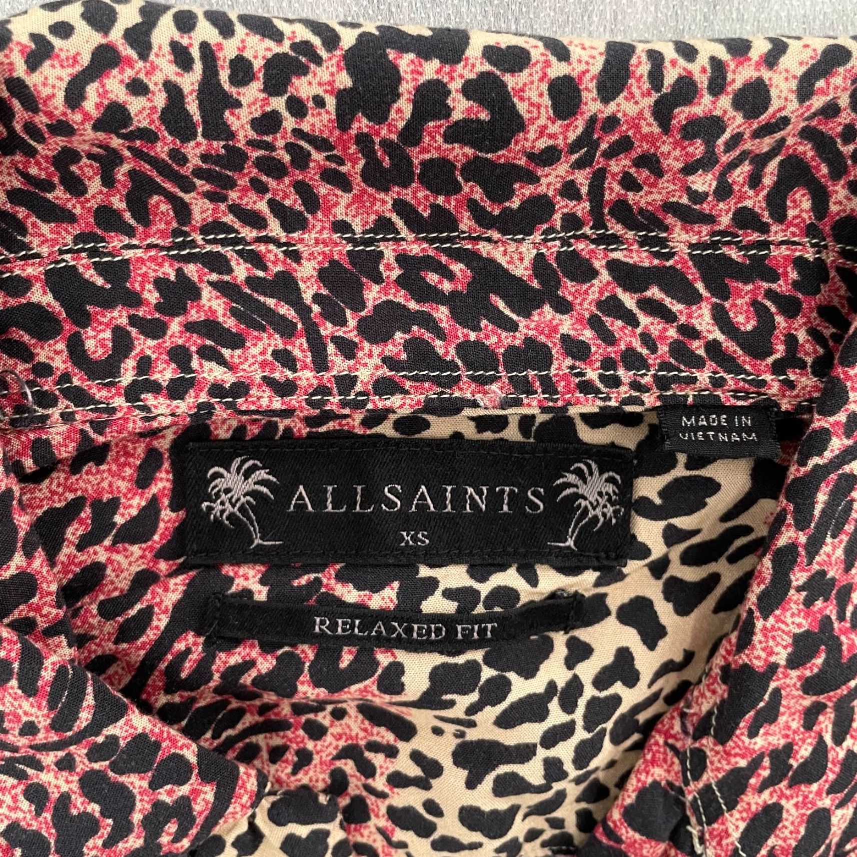 Allsaints AllSaints Crypto Button-Up Shirt Adult XS Animal Print Short Sleeve Viscose Multicolor Mens Size US XS / EU 42 / 0 - 4 Thumbnail