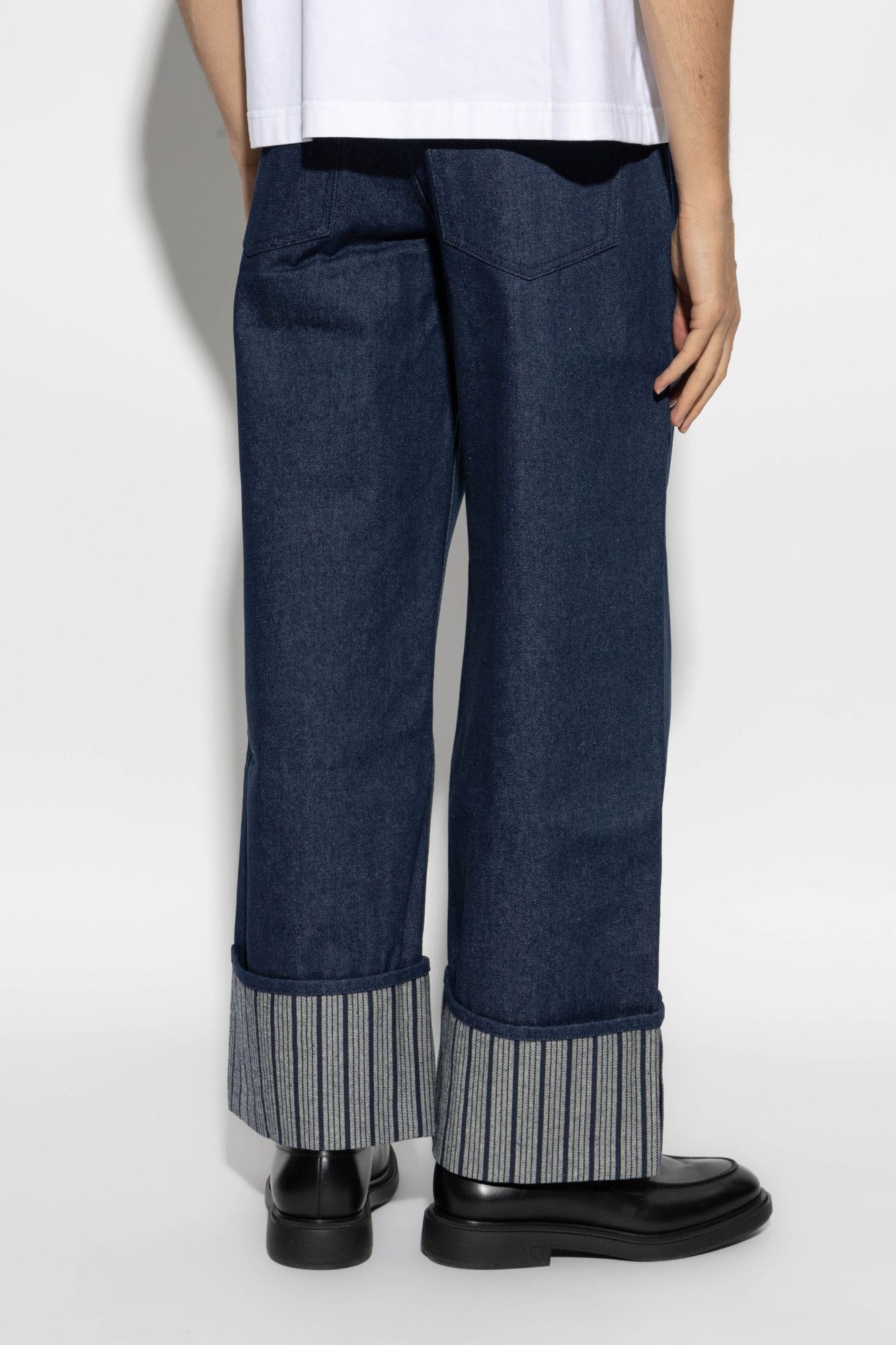 Jacquemus o1s22i1n1024 Maxi Cuff Baggy Jeans in Blue Size US 31 - 4 Thumbnail