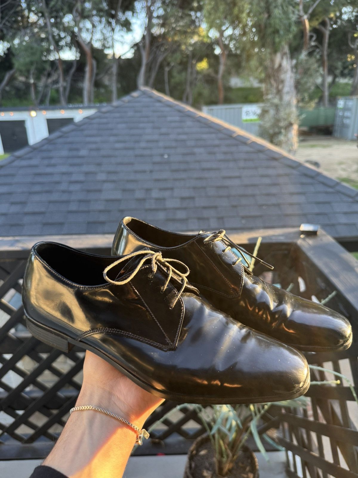 Prada Shiny black Prada dress shoes Size US 6 / EU 39 - 1 Thumbnail
