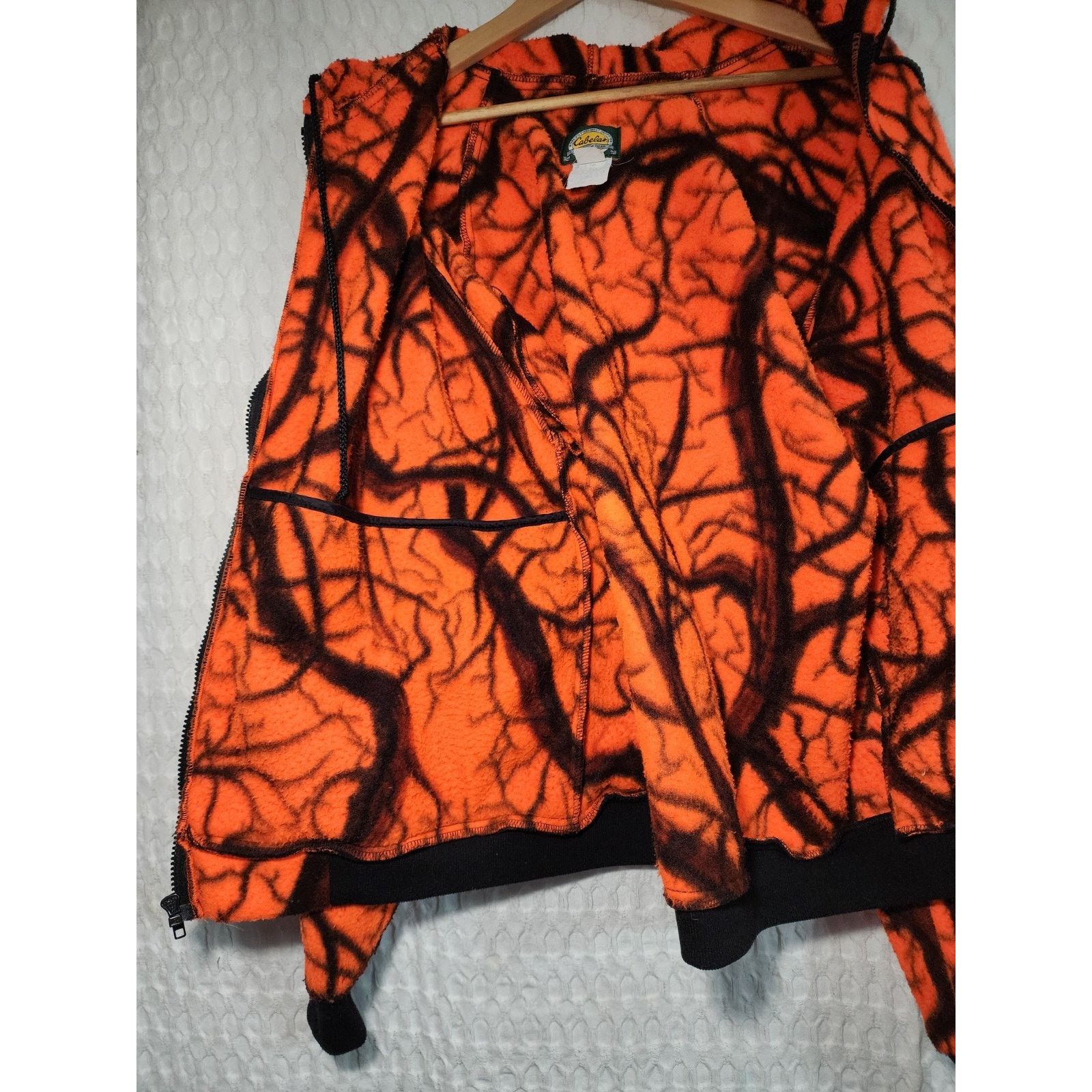Cabelas Cabela's Vintage Blaze Orange Camo Fleece Hoodie Men's XL Size US XL / EU 56 / 4 - 6 Thumbnail