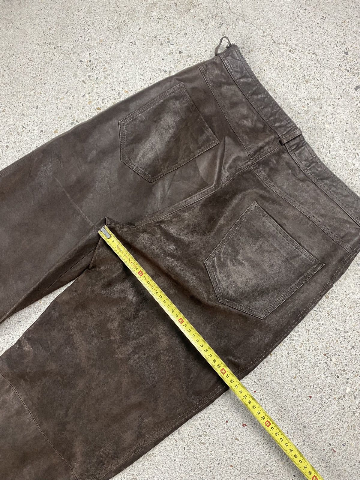 Vintage Vintage brown leather pants japan style baggy Size US 38 / EU 54 - 11 Thumbnail
