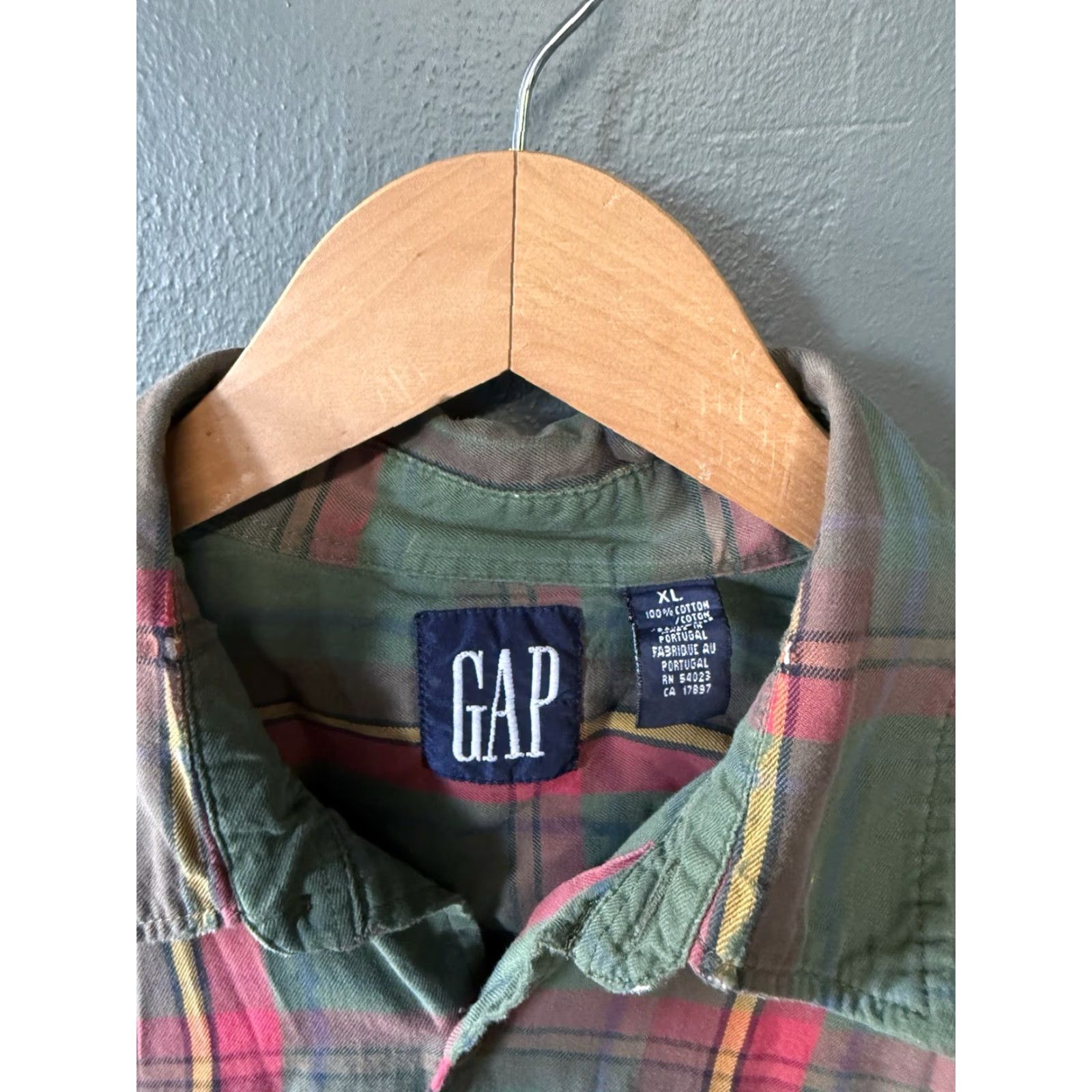 Gap Y2K Gap Mens Green Plaid Long Sleeve Button-Up Shirt XL Size US XL / EU 56 / 4 - 3 Thumbnail