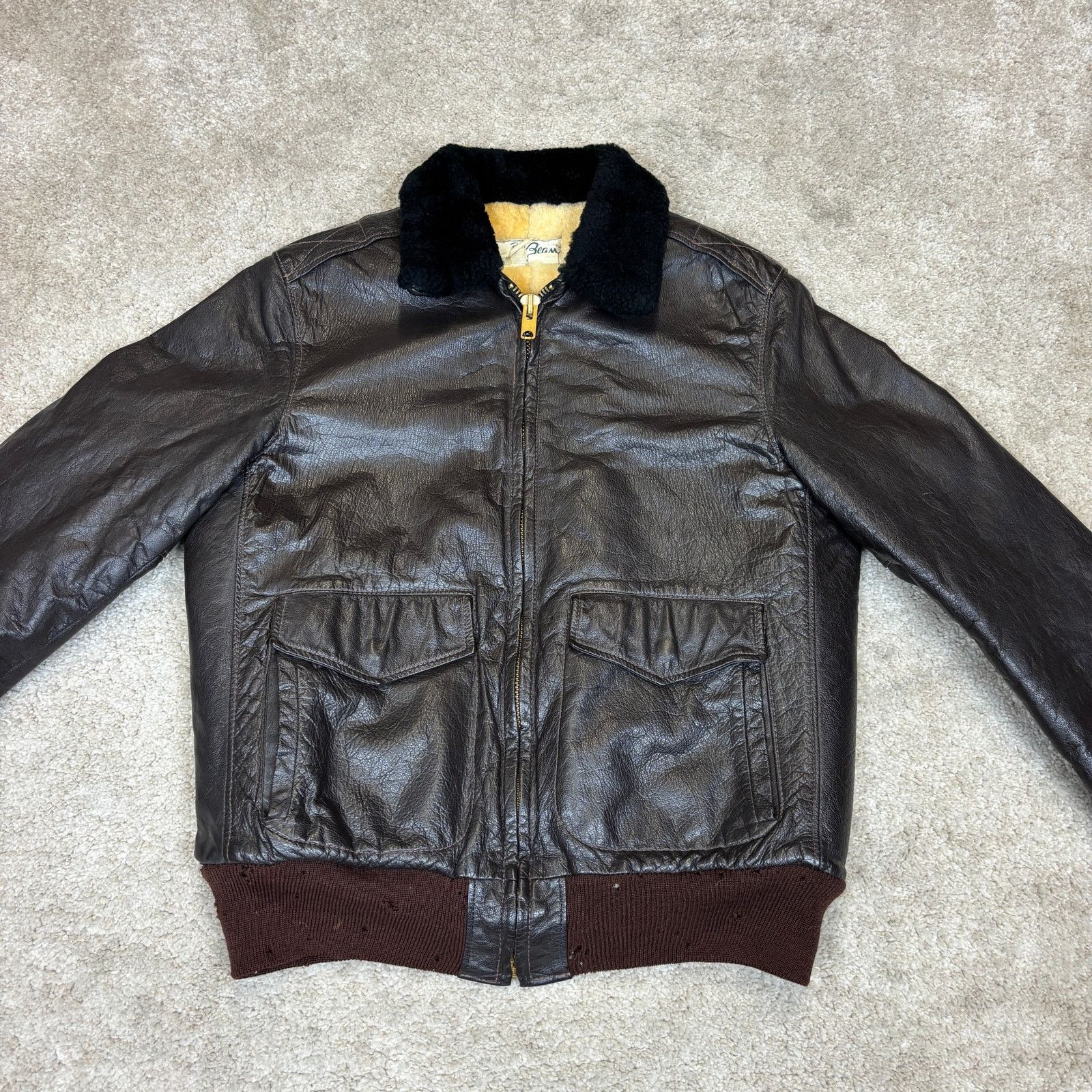 L.L. Bean Vintage 60s LL Bean Goatskin Leather Lambswool Jacket L Size US L / EU 52-54 / 3 - 2 Thumbnail