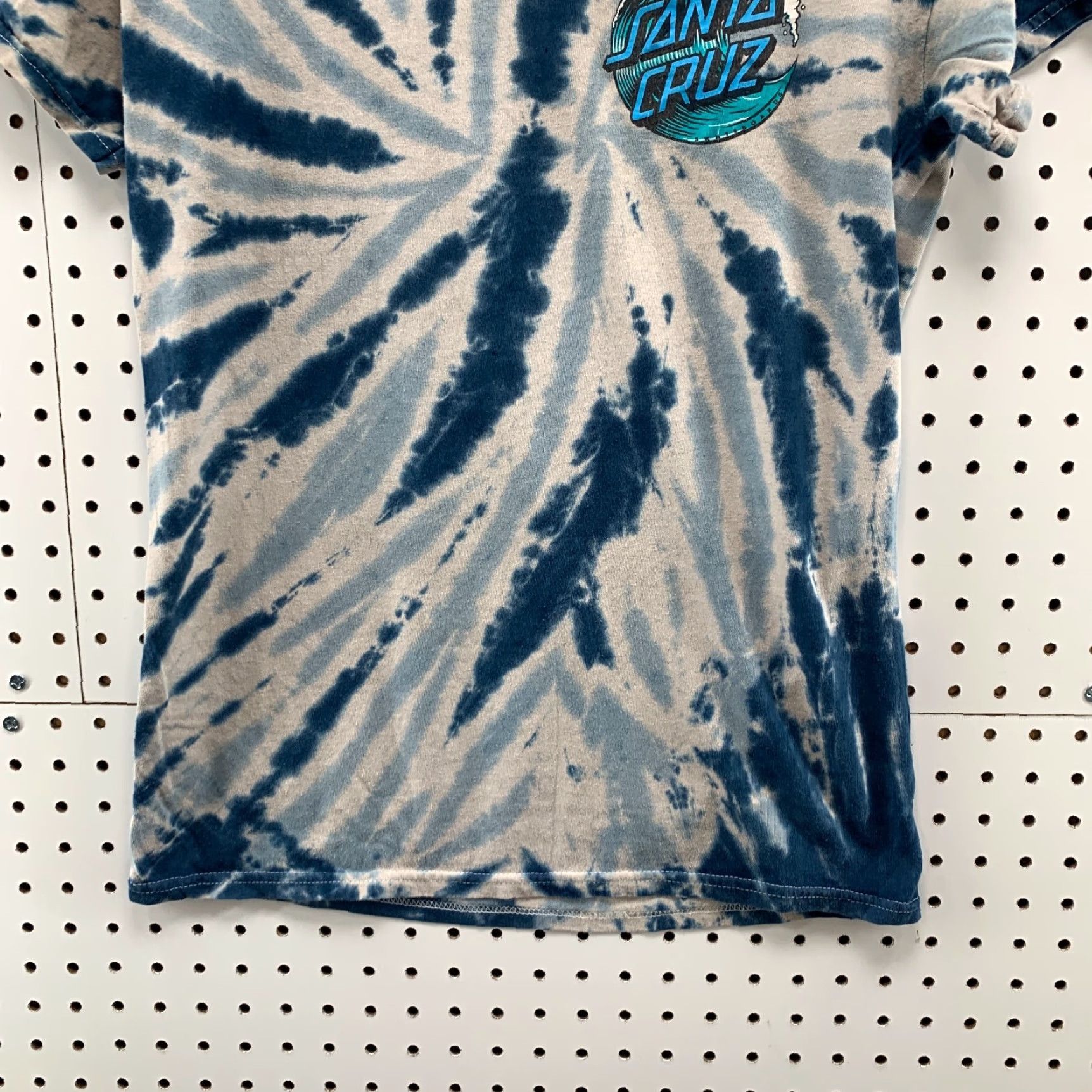 Vintage Santa Cruz Tie Dye Shirt Adult Small Short Sleeve Gray Black Blue Graphic Mens Size US S / EU 44-46 / 1 - 3 Thumbnail