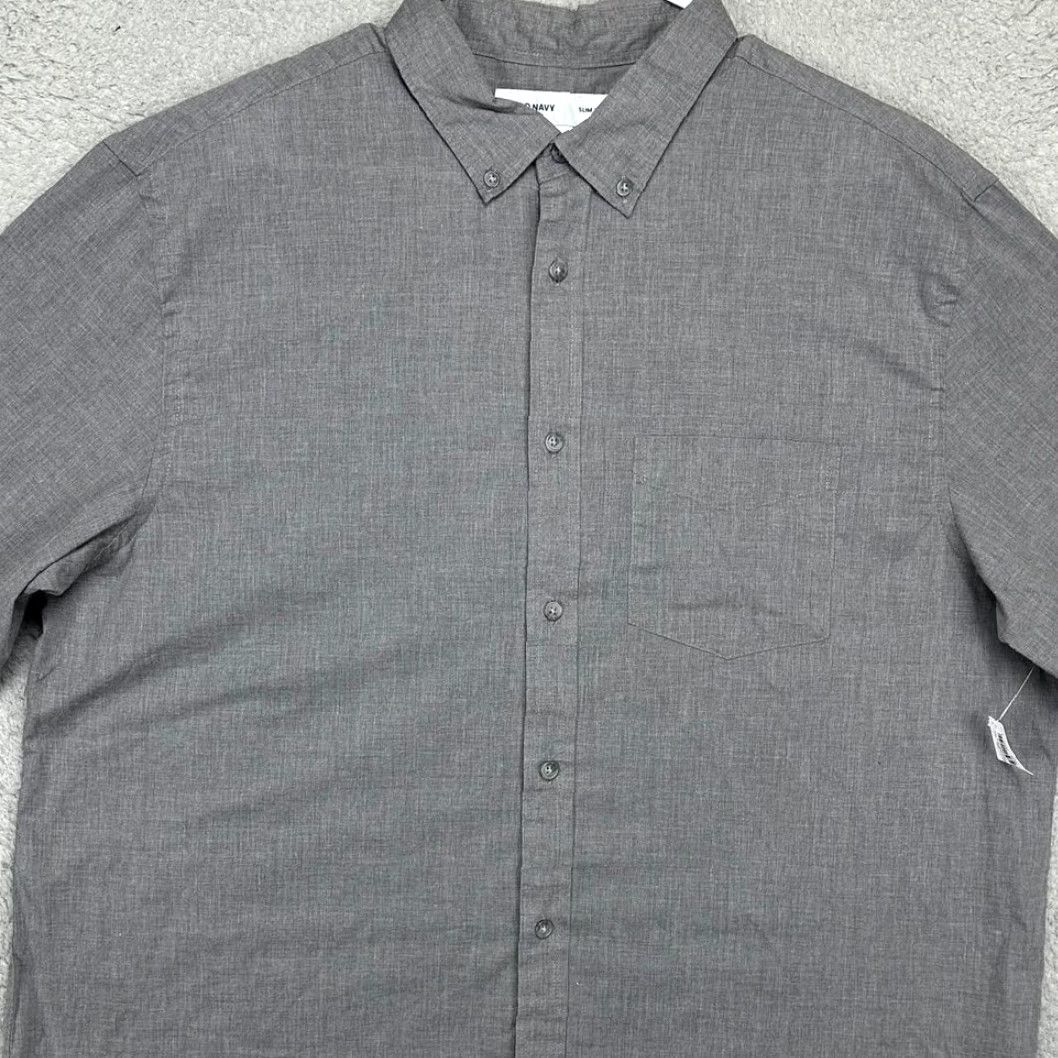 Old Navy Old Navy Button Down Shirt Mens 2XL Grey Casual Slim Fit Long Sleeve Button-Up Shirt Size US XXL / EU 58 / 5 - 2 Thumbnail