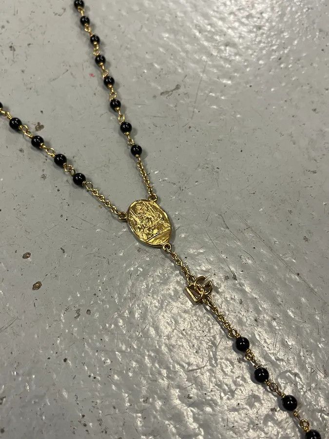 Dolce & Gabbana Dolce & Gabbana Cross Black & Gold Rosary Necklace Size ONE SIZE - 4 Thumbnail