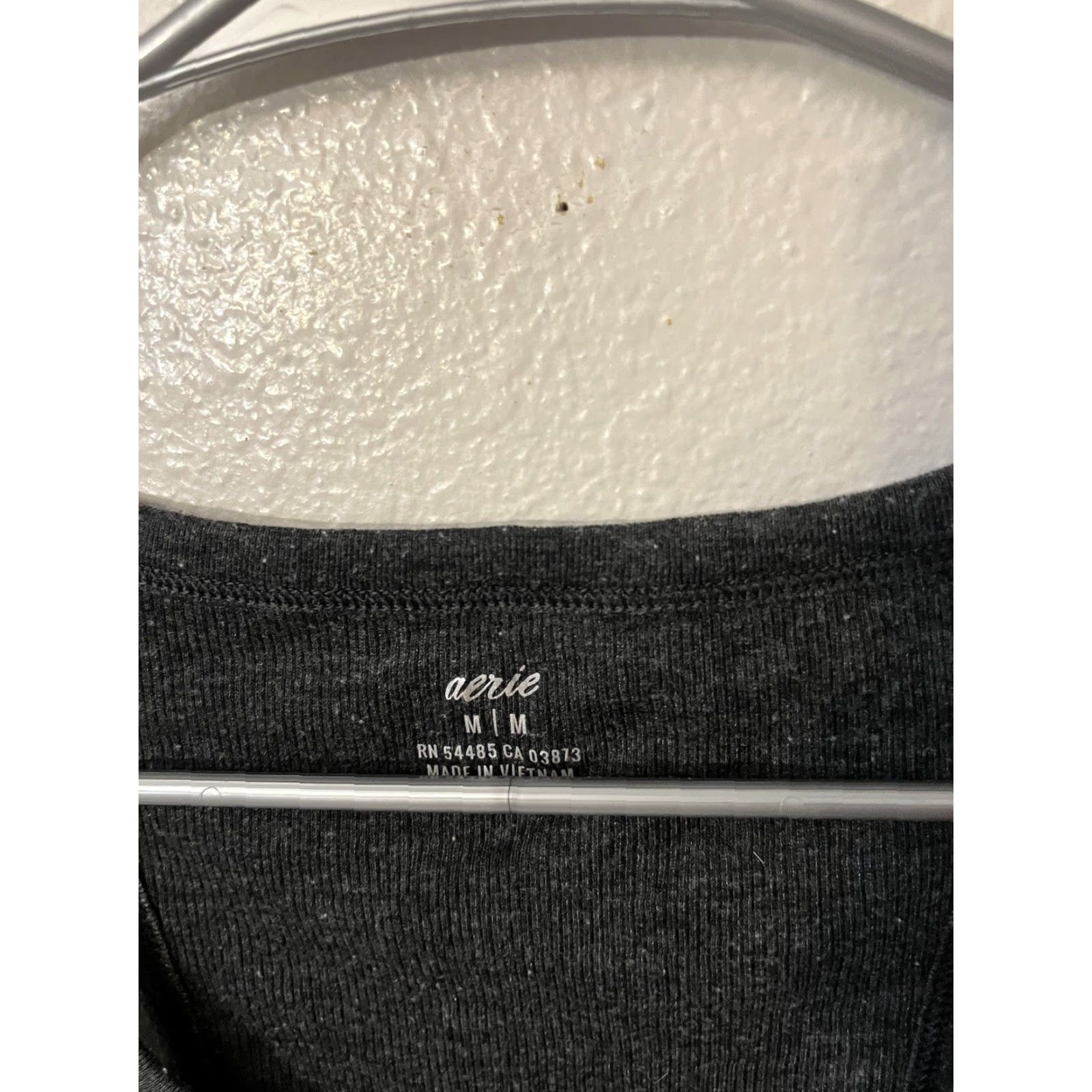 Vintage Aerie Women’s Tank Top Charcoal Gray Ribbed Scoop Neck Size M Size M / US 6-8 / IT 42-44 - 2 Thumbnail