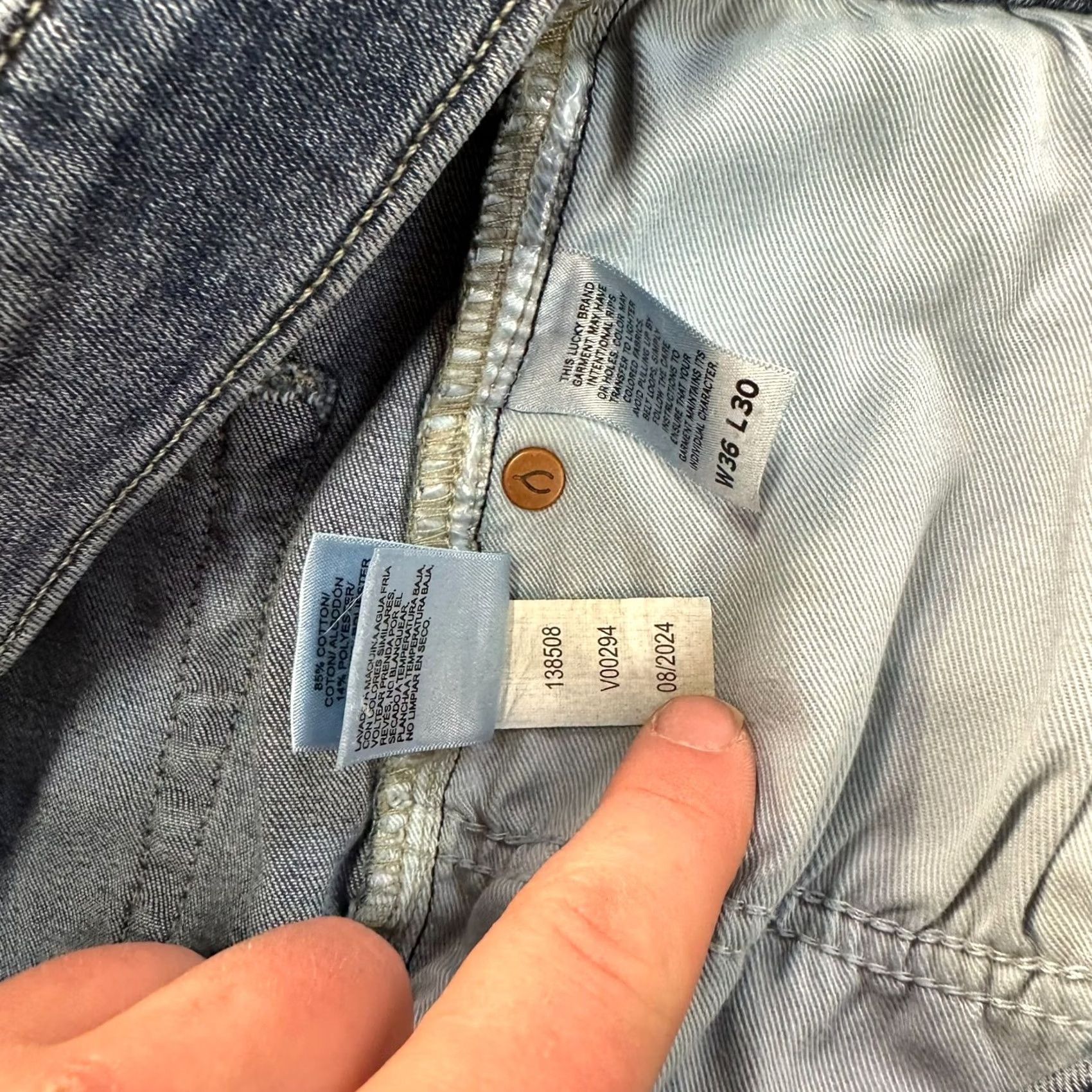 Lucky Brand Lucky Brand 223 Straight Jeans Men's 36x30 Blue Denim Stretch 5-Pocket Regular Waist Vintage No Size US 36 / EU 52 - 7 Thumbnail