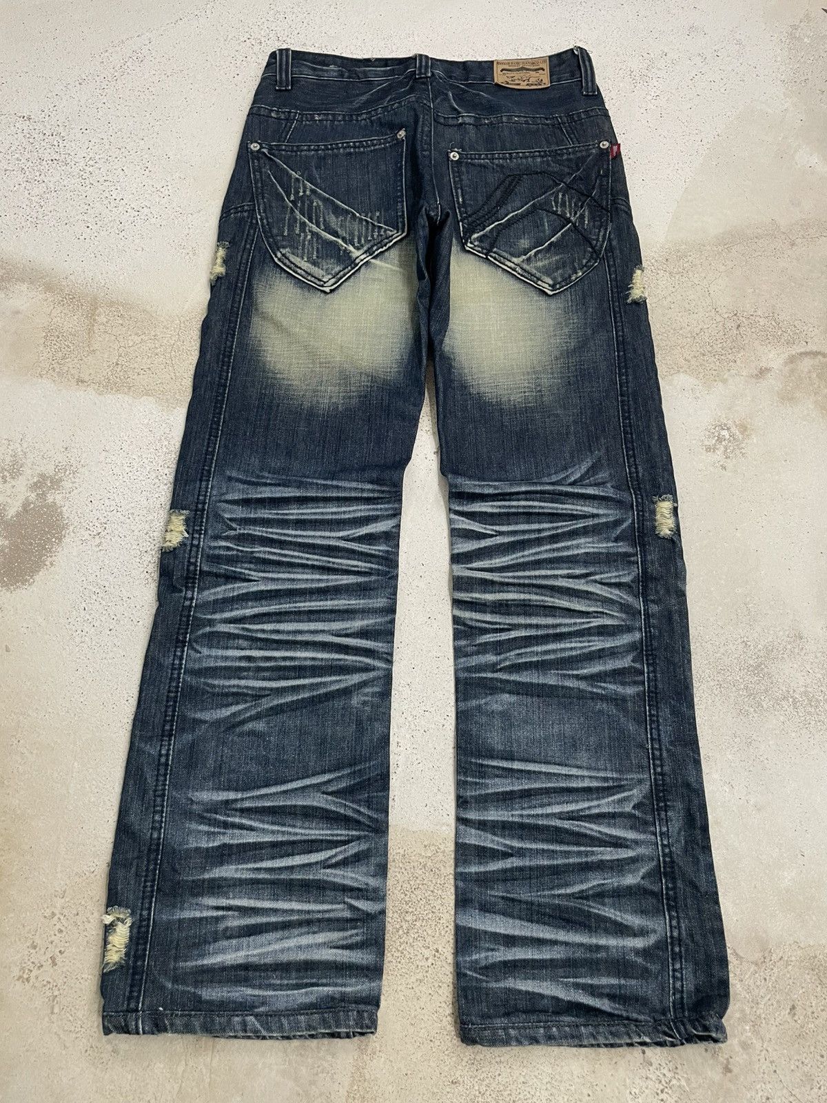 Other Savage Denim Mud Wash Distressed 3D Whisker I6W9 Size US 29 - 2 Thumbnail