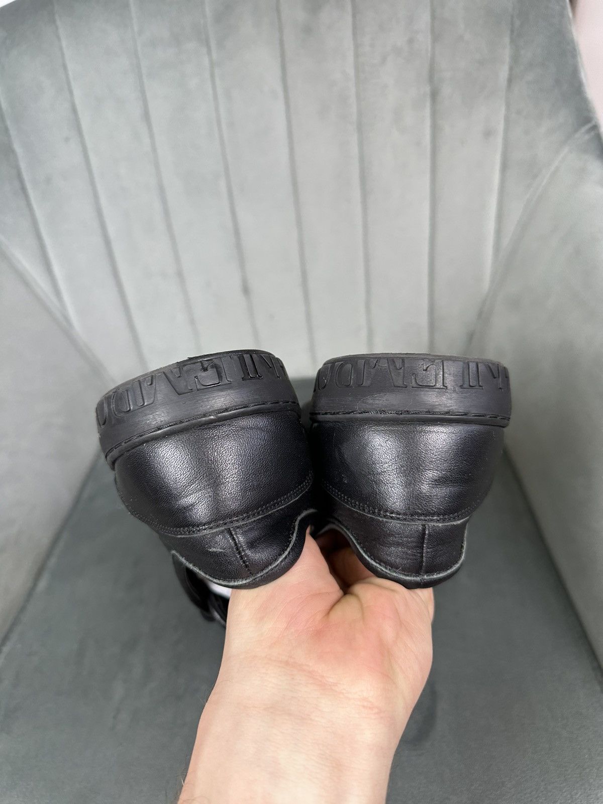 Armani × Emporio Armani Emporio Armani Leather Low Top Sneakers Shoes Men’s Black 41 Size US 8 / EU 41 - 16 Thumbnail