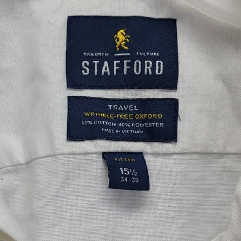 Stafford Stafford Mens Medium Long Sleeve Button Down Shirt Size US M / EU 48-50 / 2 - 4 Thumbnail