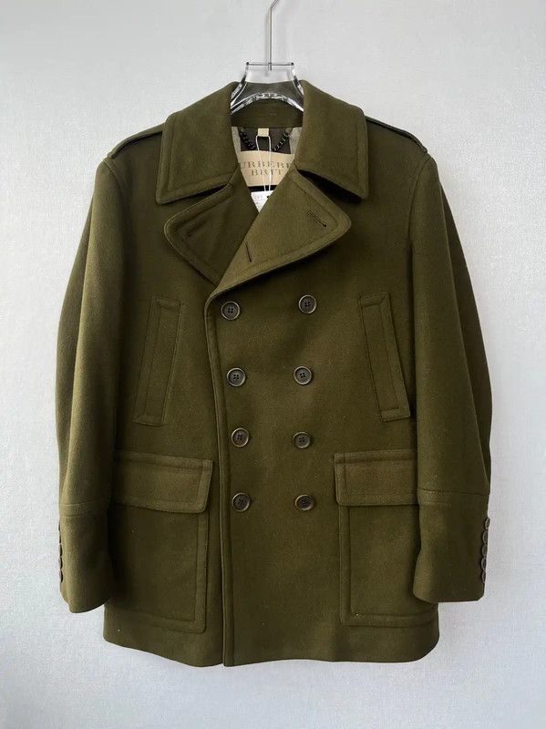 Burberry Burberry Green Wool Long Coat for Women Size L / US 10 / IT 46 - 1 Thumbnail