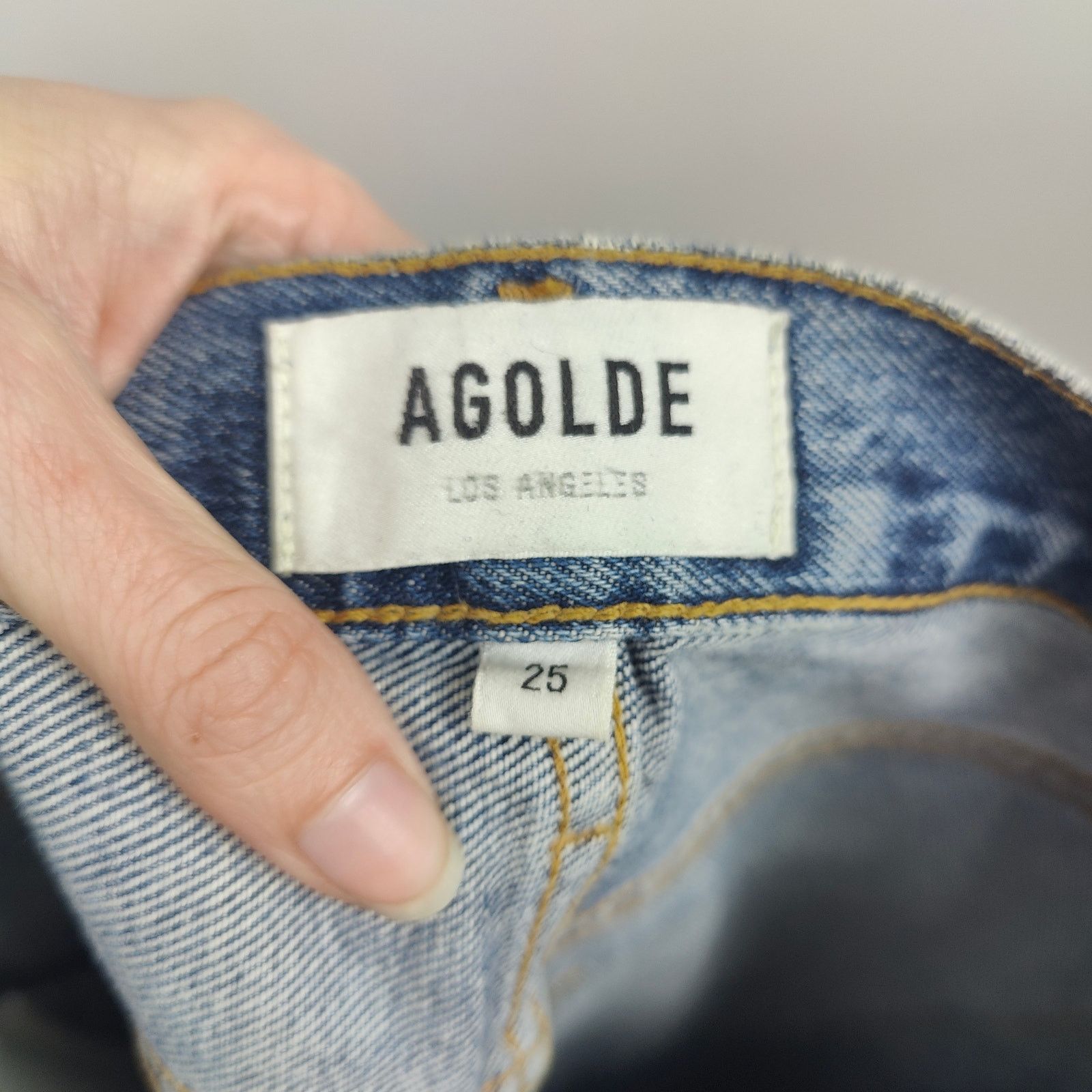Agolde Agolde Lana Straight Jeans Womens 25 Backdrop Knee Rips Size 25" / US 0 / IT 36 - 6 Thumbnail