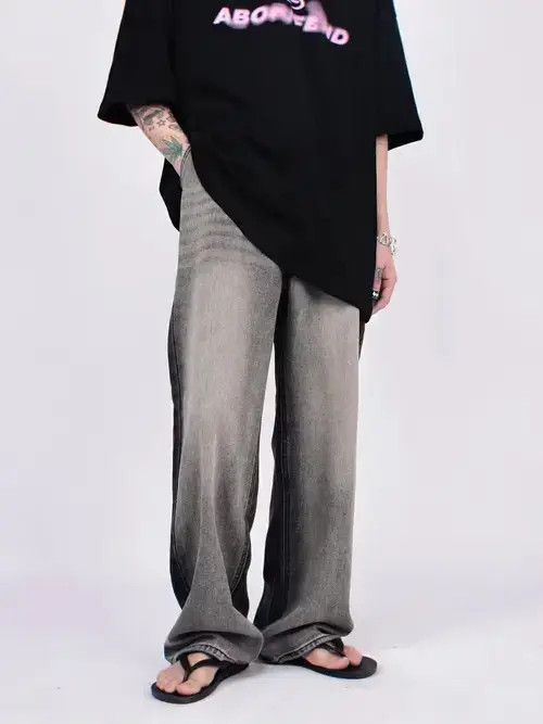VIBE faded washed patchwork baggy jeans Size US 28 / EU 44 - 4 Thumbnail