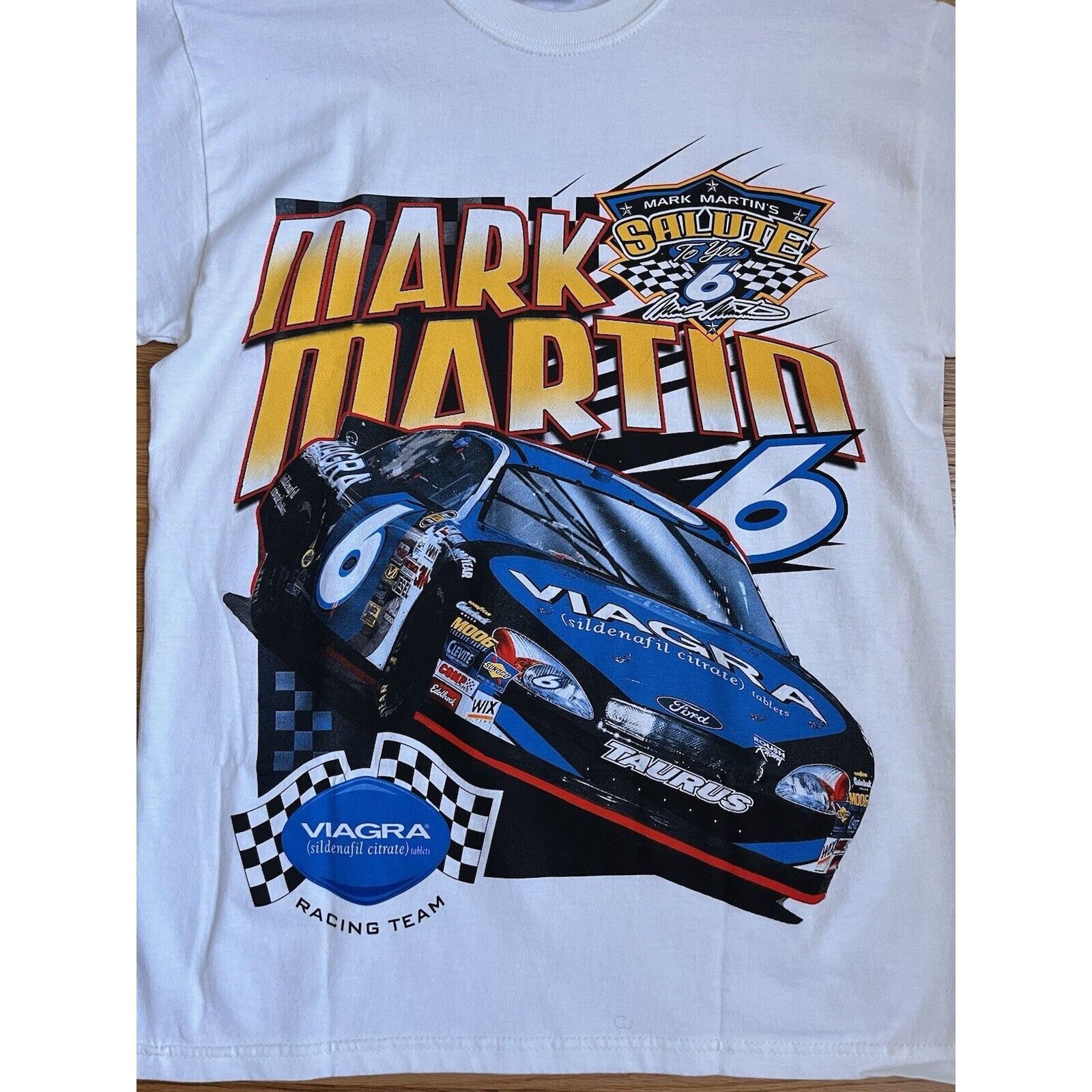 NASCAR NEW VINTAGE MARK MARTIN #6 VIAGRA FORD TAURUS RACING TEE M Size US M / EU 48-50 / 2 - 7 Thumbnail