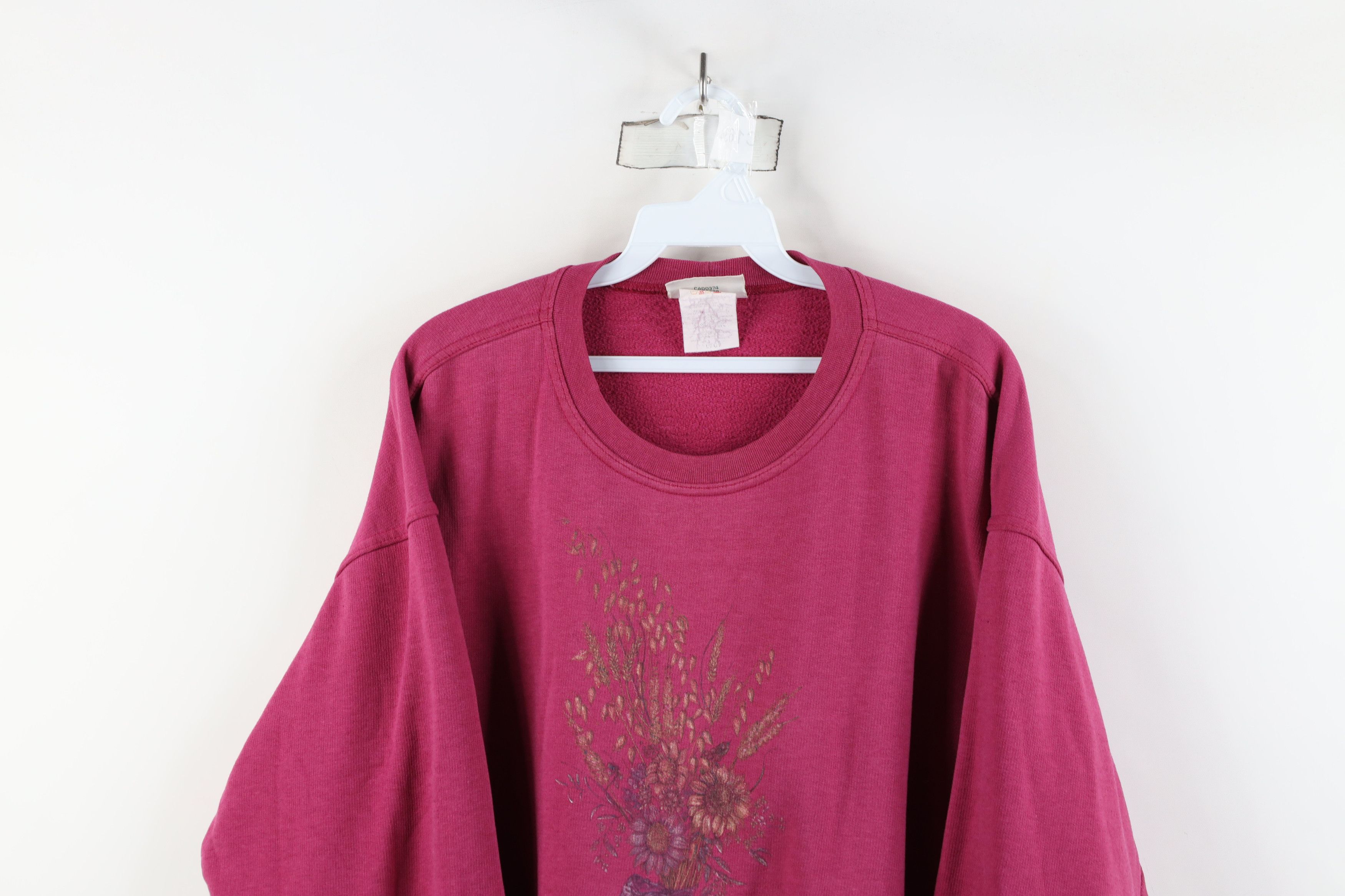 Vintage Vintage 90s Streetwear Nature Flower Bouquet Sweatshirt Size L / US 10 / IT 46 - 2 Thumbnail