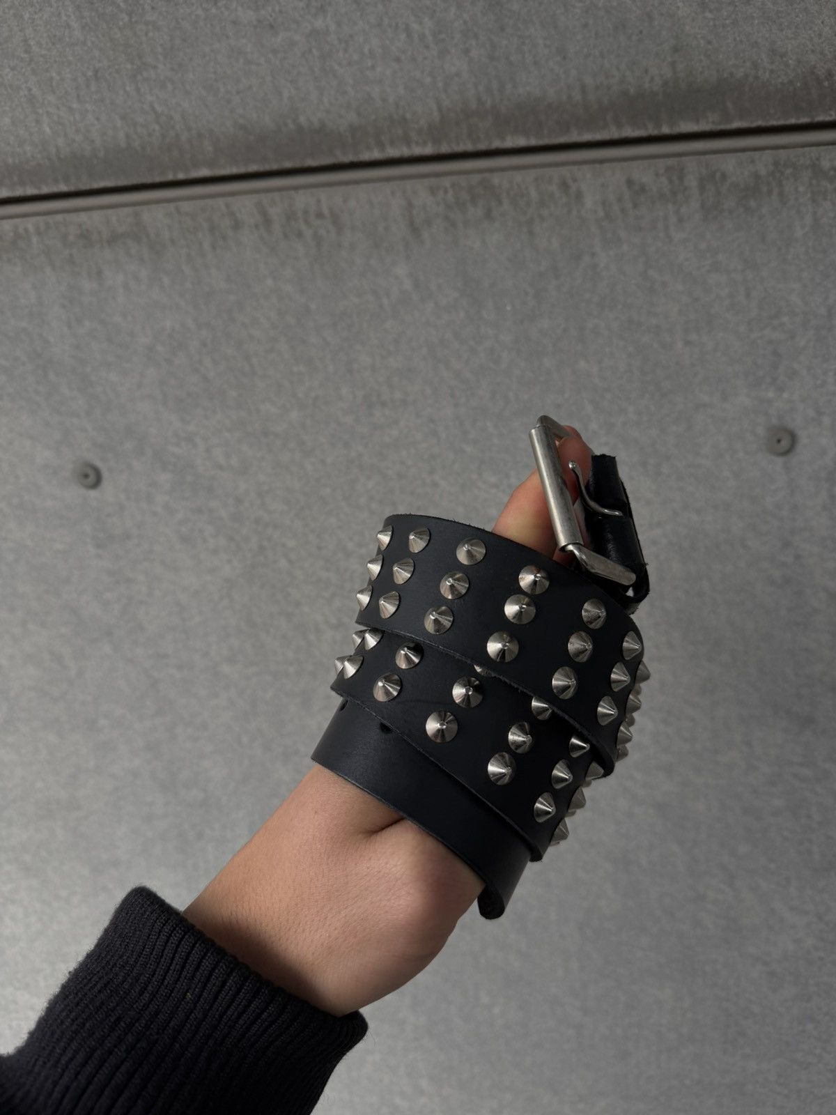 Vintage Avant-garde Spikes Leather Belt Size ONE SIZE - 2 Thumbnail