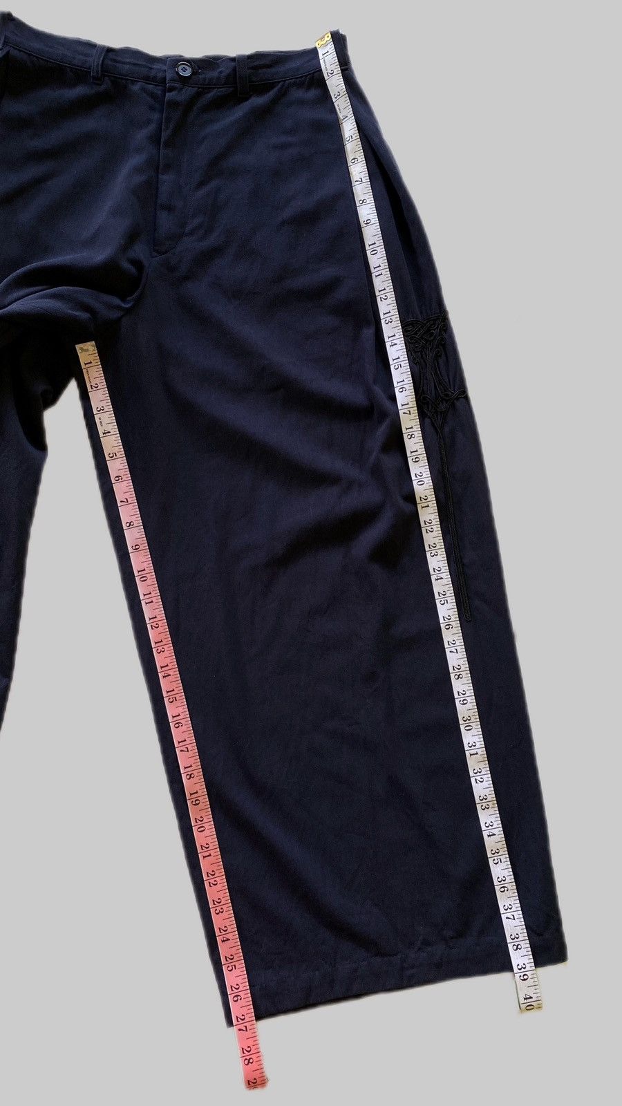 Yohji Yamamoto Y’s Yohji Yamamoto Embroidered Wide Pants Size US 30 / EU 46 - 6 Thumbnail