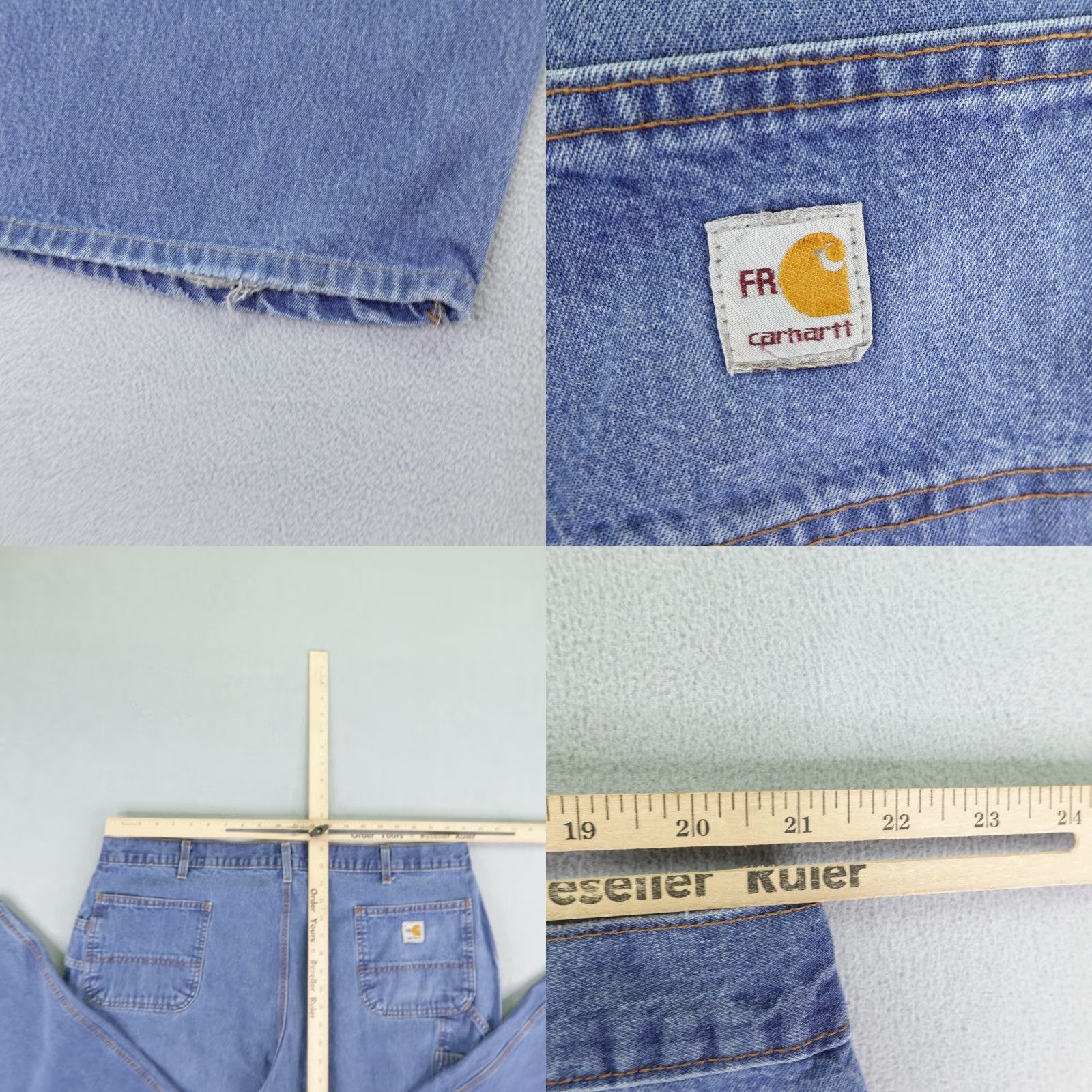 Carhartt VINTAGE Carhartt Jeans Men 44x34 Denim Flame-Resistant Workwear Straight Fit Blue 90s Mens Size US 42 / EU 58 - 8 Thumbnail