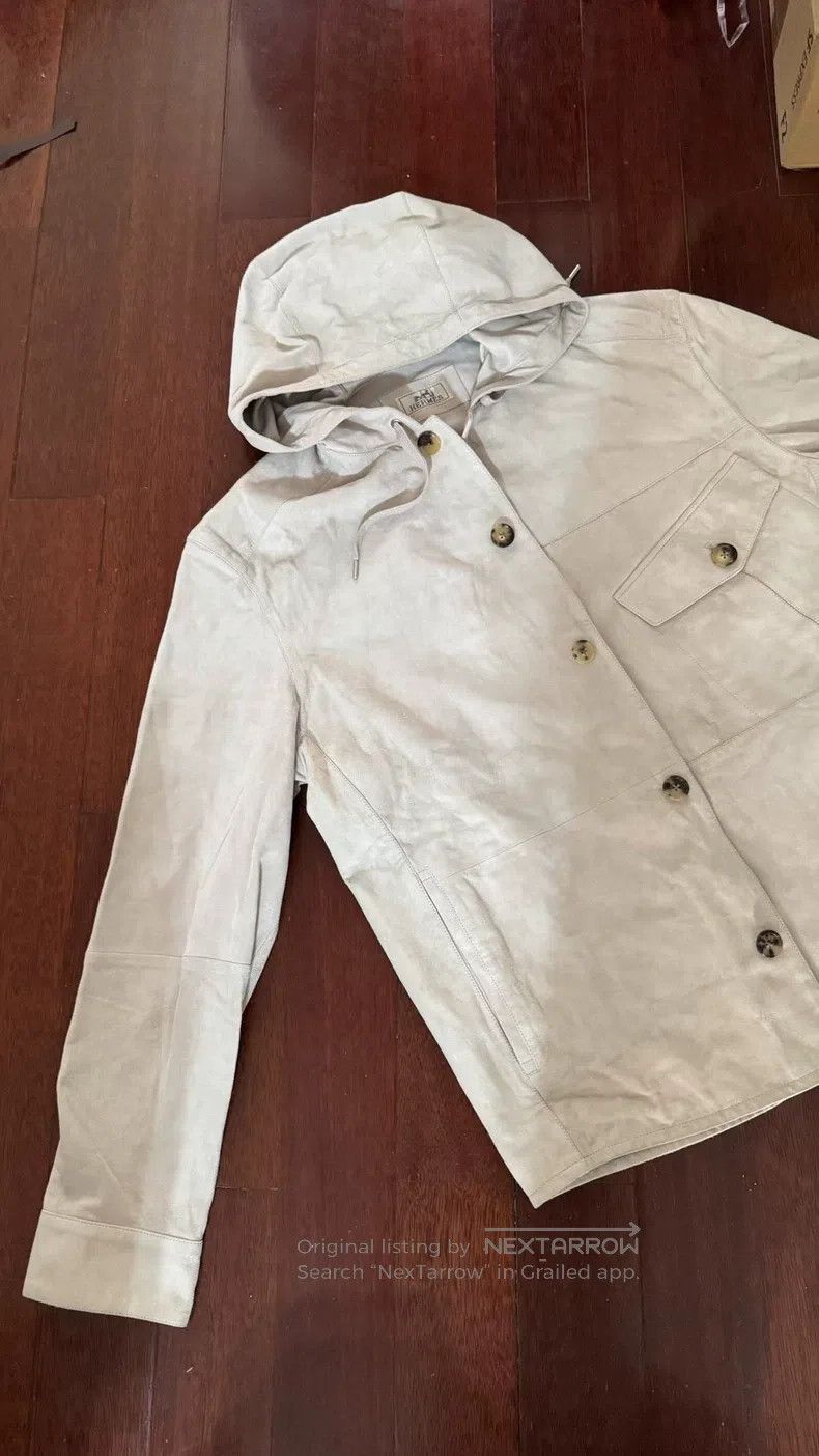 Hermes Hermes Beige suede leather jacket Size US M / EU 48-50 / 2 - 3 Thumbnail