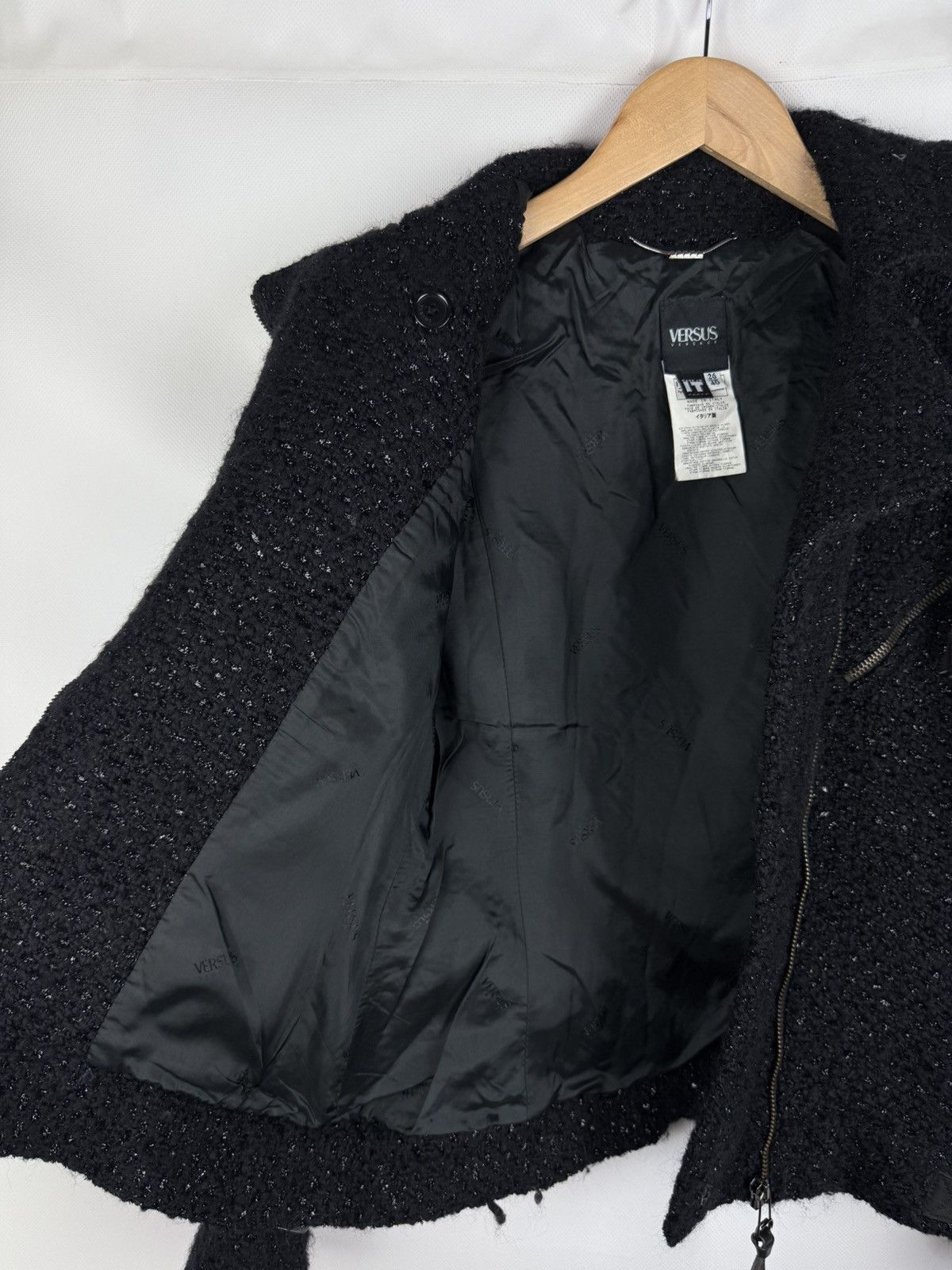 Versace × Versus Versace × Vintage Versus Versace Vintage Ladies Wool Biker Jacket Size 26 / 40 Size S / US 4 / IT 40 - 25 Thumbnail